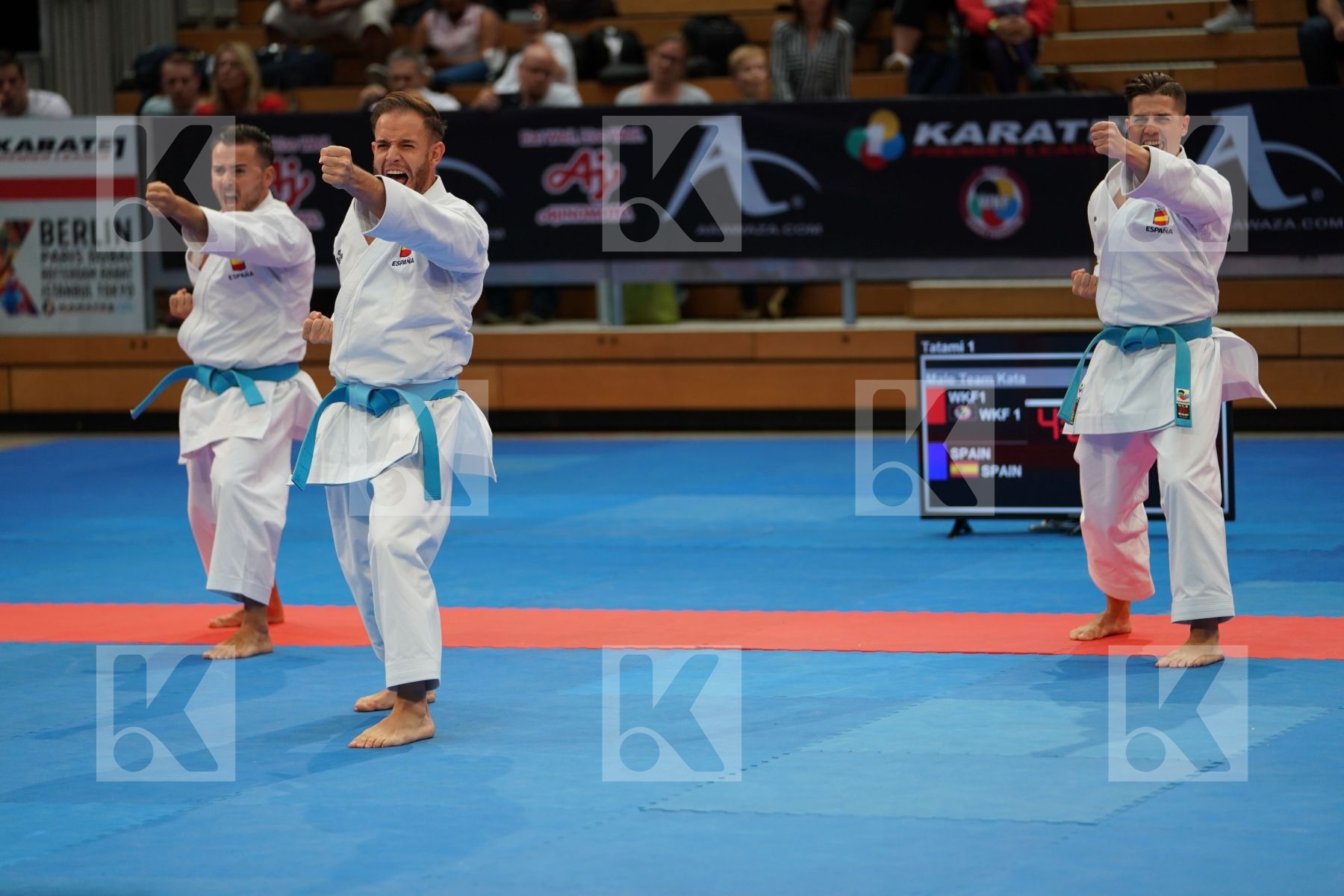 SPAIN (CARBONELL LOPEZ, GALAN LOPEZ, SALAZAR JOVER) in Senior Team Male Kata - Gold bout