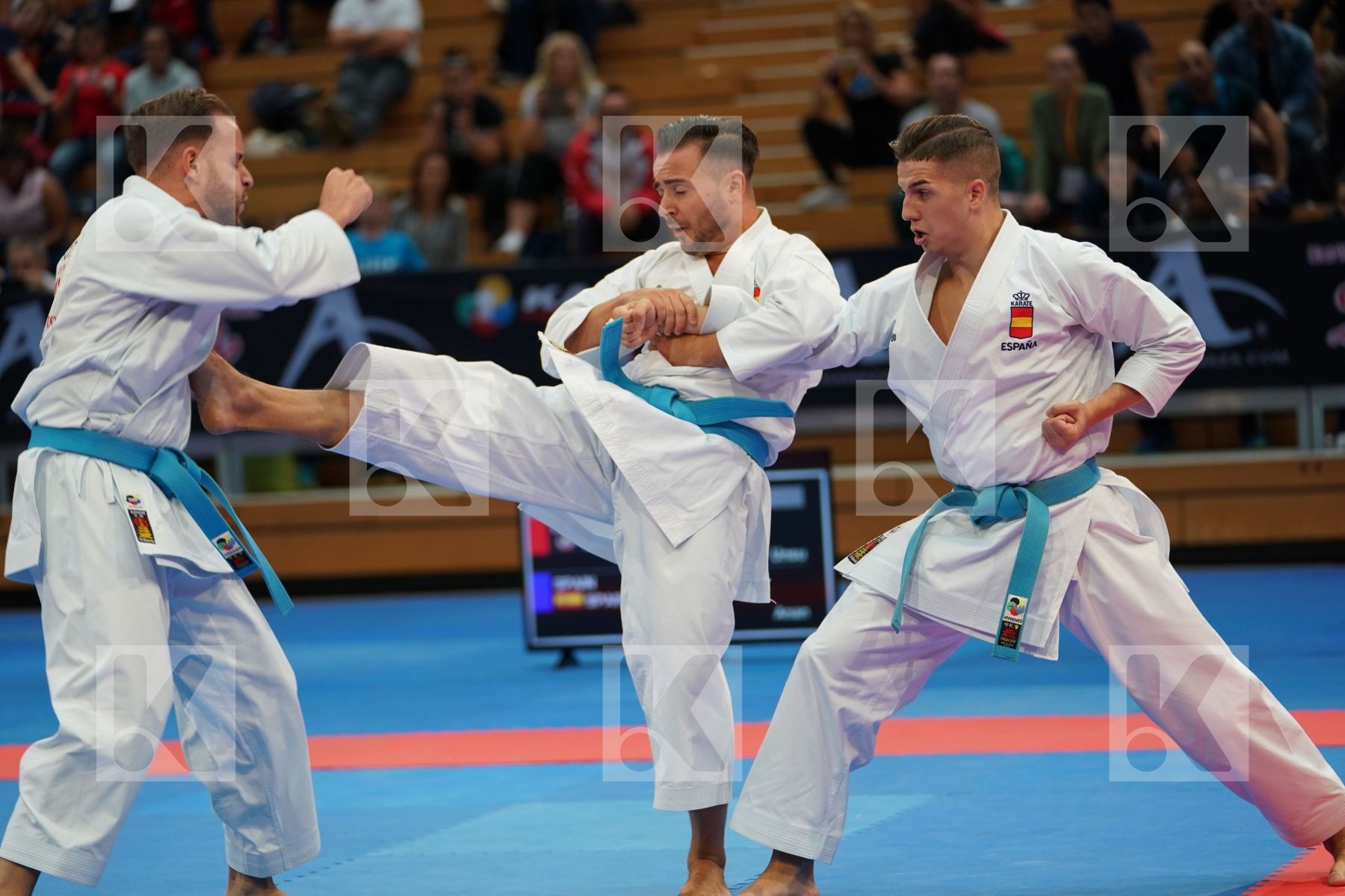 SPAIN (CARBONELL LOPEZ, GALAN LOPEZ, SALAZAR JOVER) in Senior Team Male Kata - Gold bout