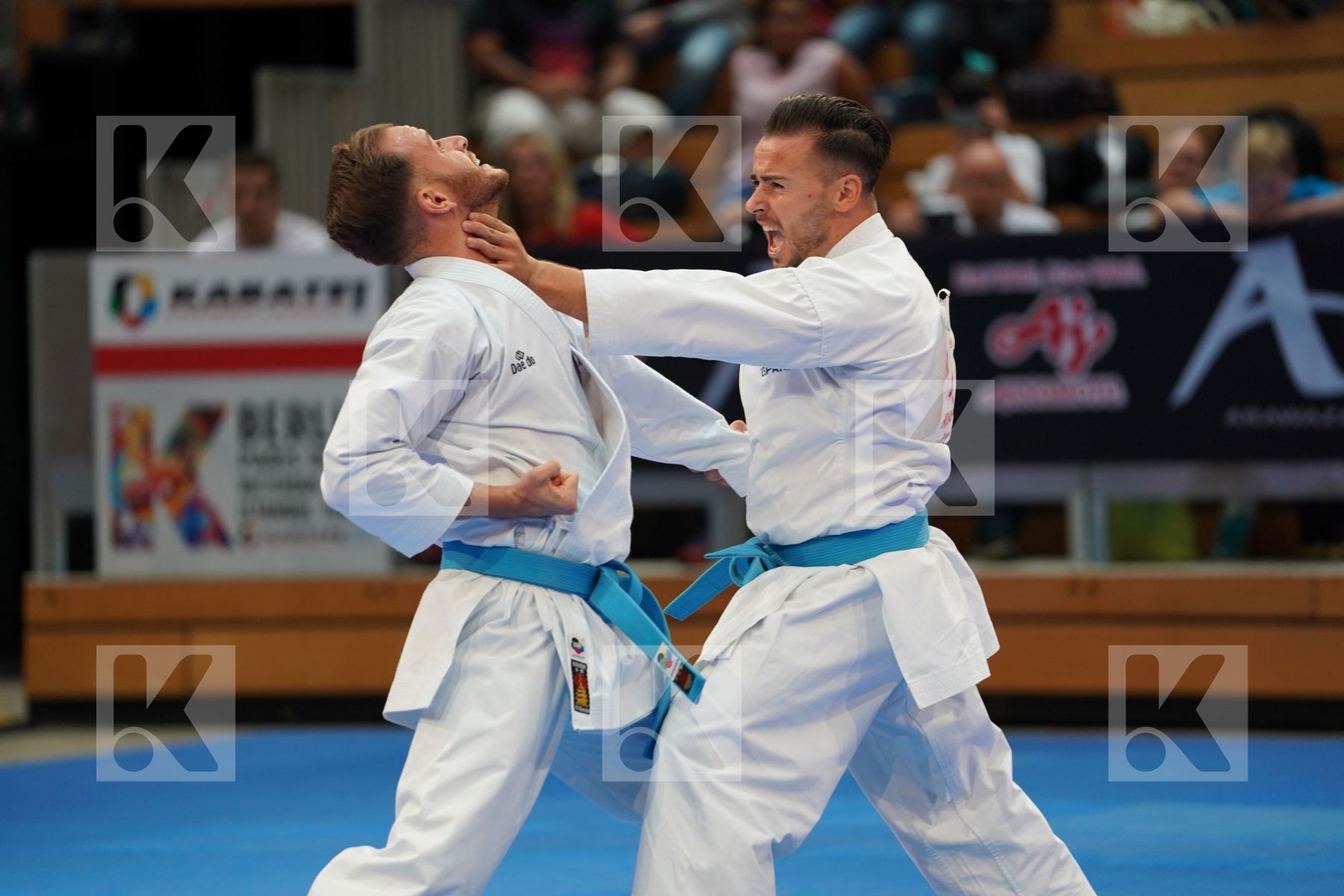 SPAIN (CARBONELL LOPEZ, GALAN LOPEZ, SALAZAR JOVER) in Senior Team Male Kata - Gold bout