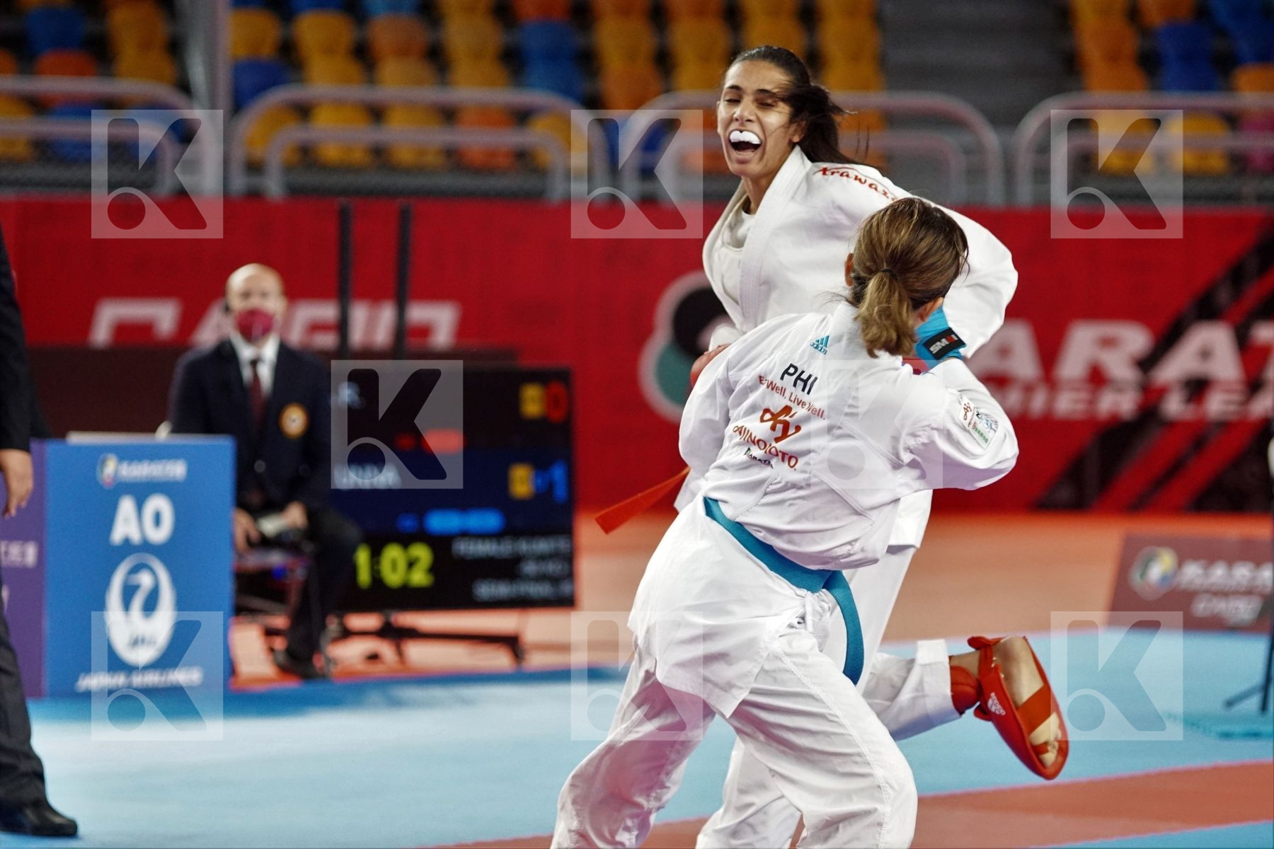 Reem Ahmed SALAMA (EGYPT) vs (Junna TSUKII (PHILIPPINES) in Female Kumite -50 Kg - Bronze bout