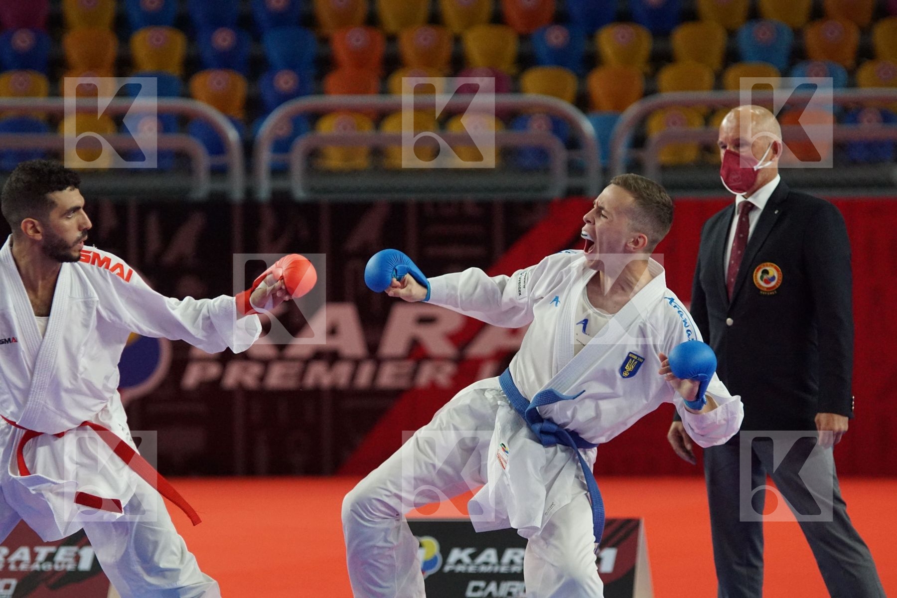 Malek SALAMA (EGYPT) vs (Viktor STEFANYUK (UKRAINE) in Male Kumite -60 Kg - Bronze bout