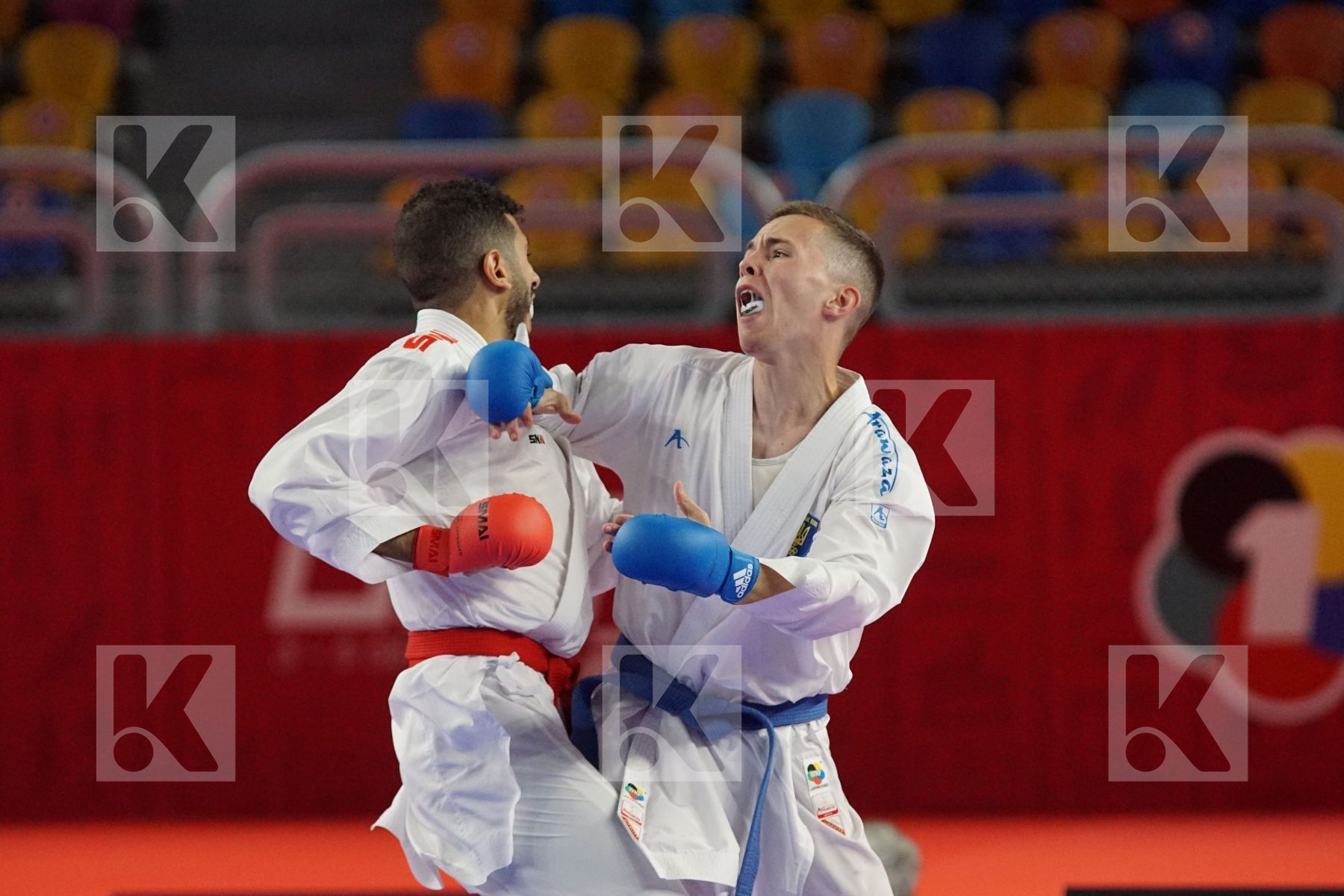 Malek SALAMA (EGYPT) vs (Viktor STEFANYUK (UKRAINE) in Male Kumite -60 Kg - Bronze bout