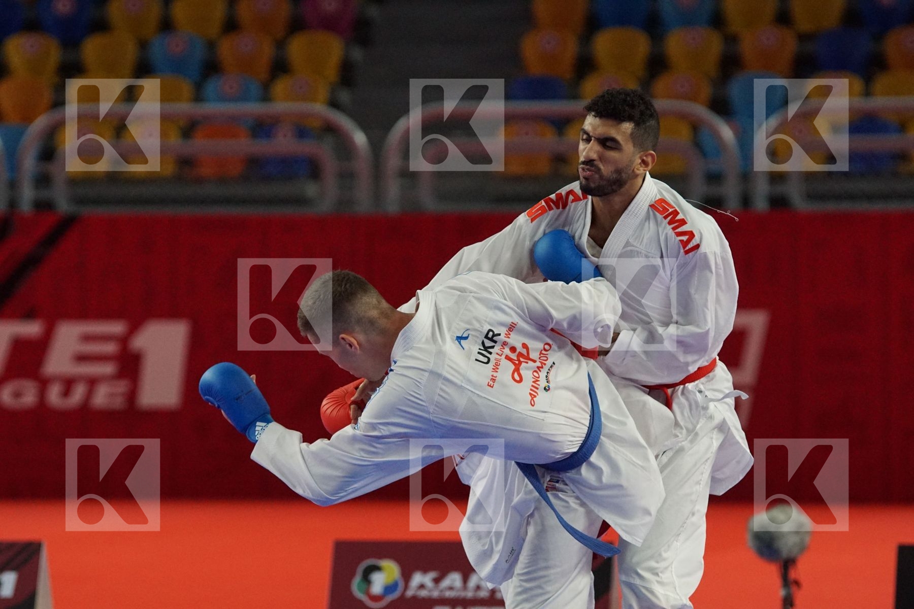 Malek SALAMA (EGYPT) vs (Viktor STEFANYUK (UKRAINE) in Male Kumite -60 Kg - Bronze bout