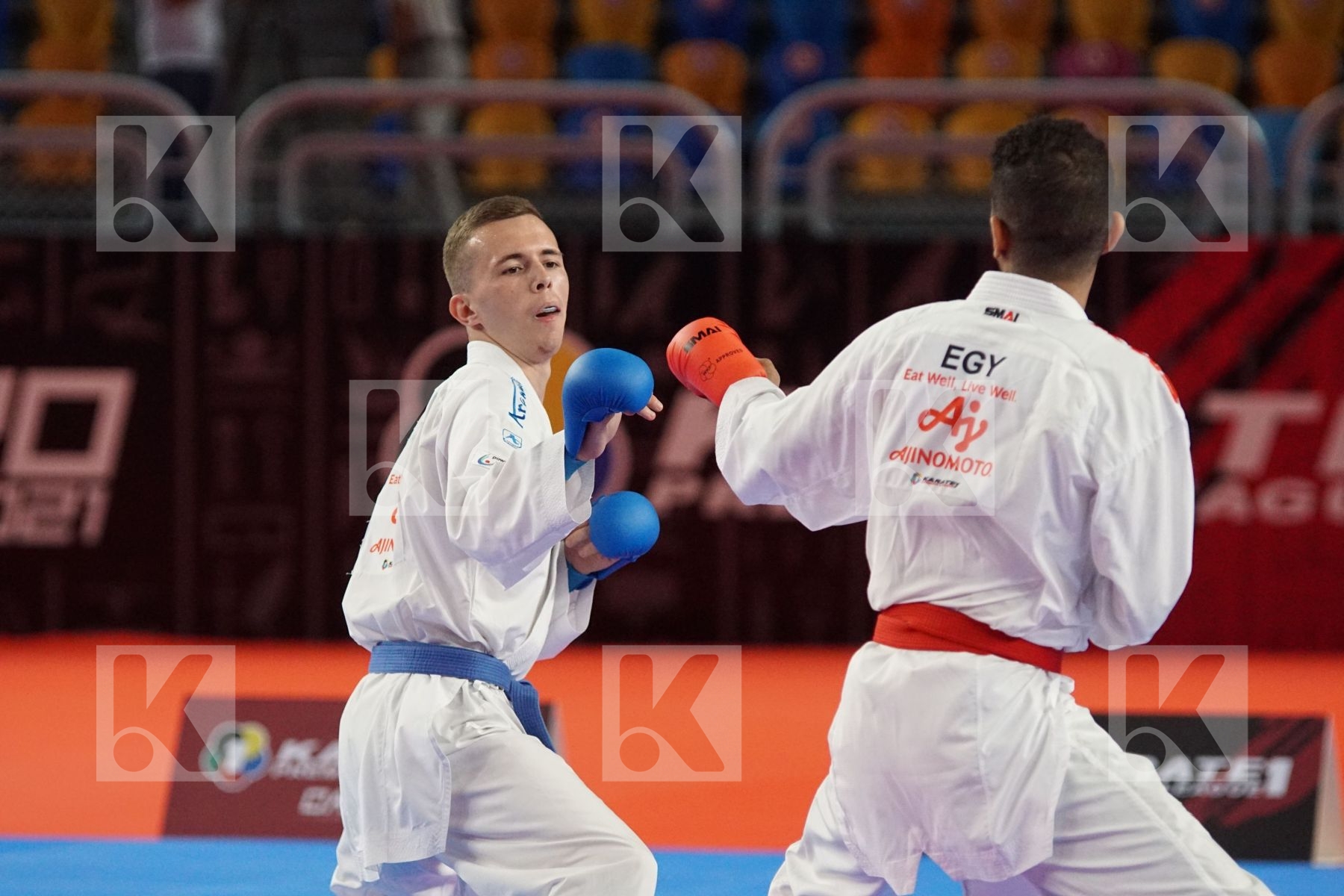 Malek SALAMA (EGYPT) vs (Viktor STEFANYUK (UKRAINE) in Male Kumite -60 Kg - Bronze bout