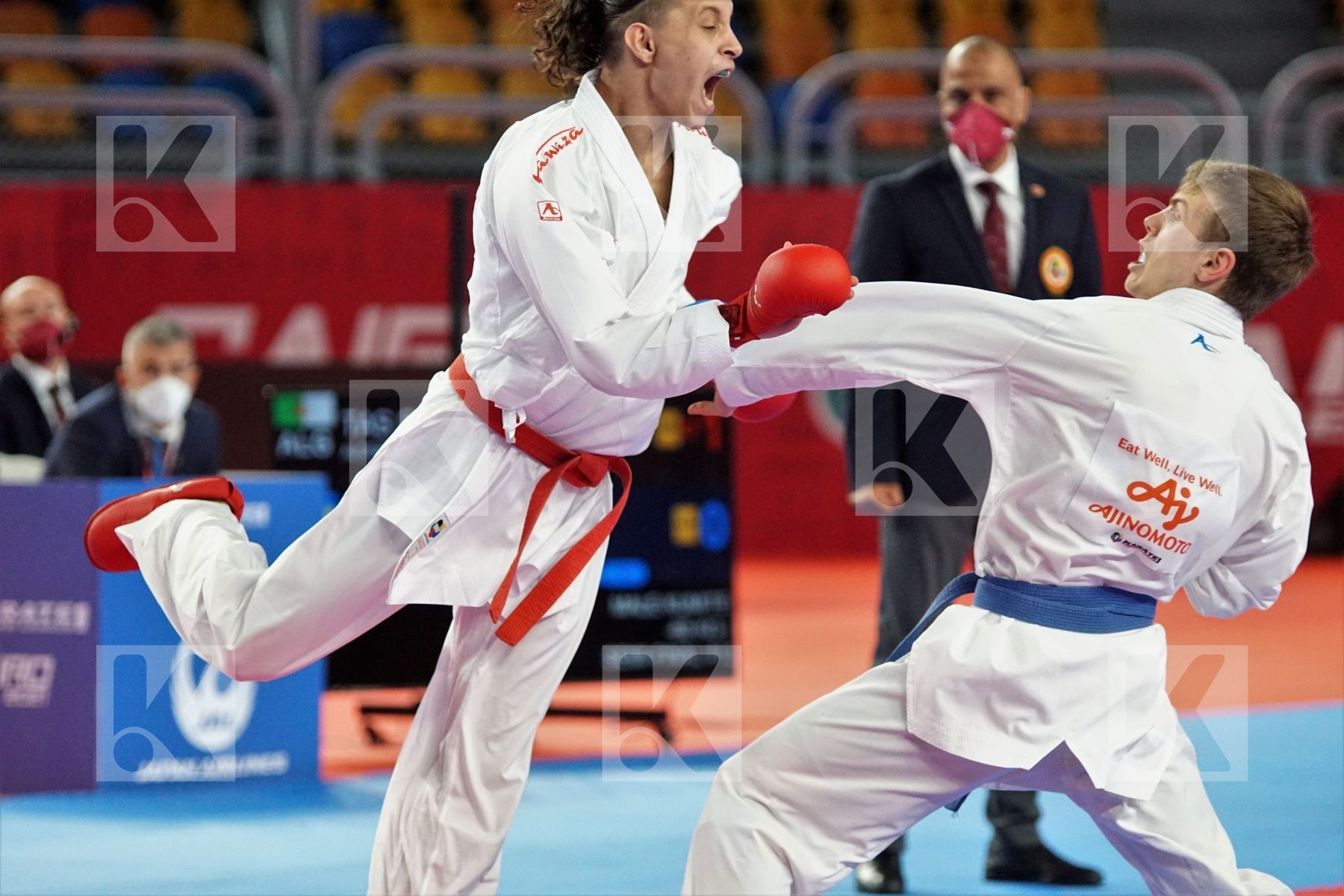 Sami TAS (ALGERIA) vs (Nikita FILIPOV (UKRAINE) in Male Kumite -60 Kg - Bronze bout