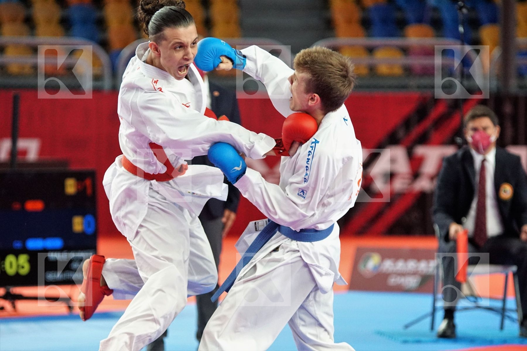 Sami TAS (ALGERIA) vs (Nikita FILIPOV (UKRAINE) in Male Kumite -60 Kg - Bronze bout