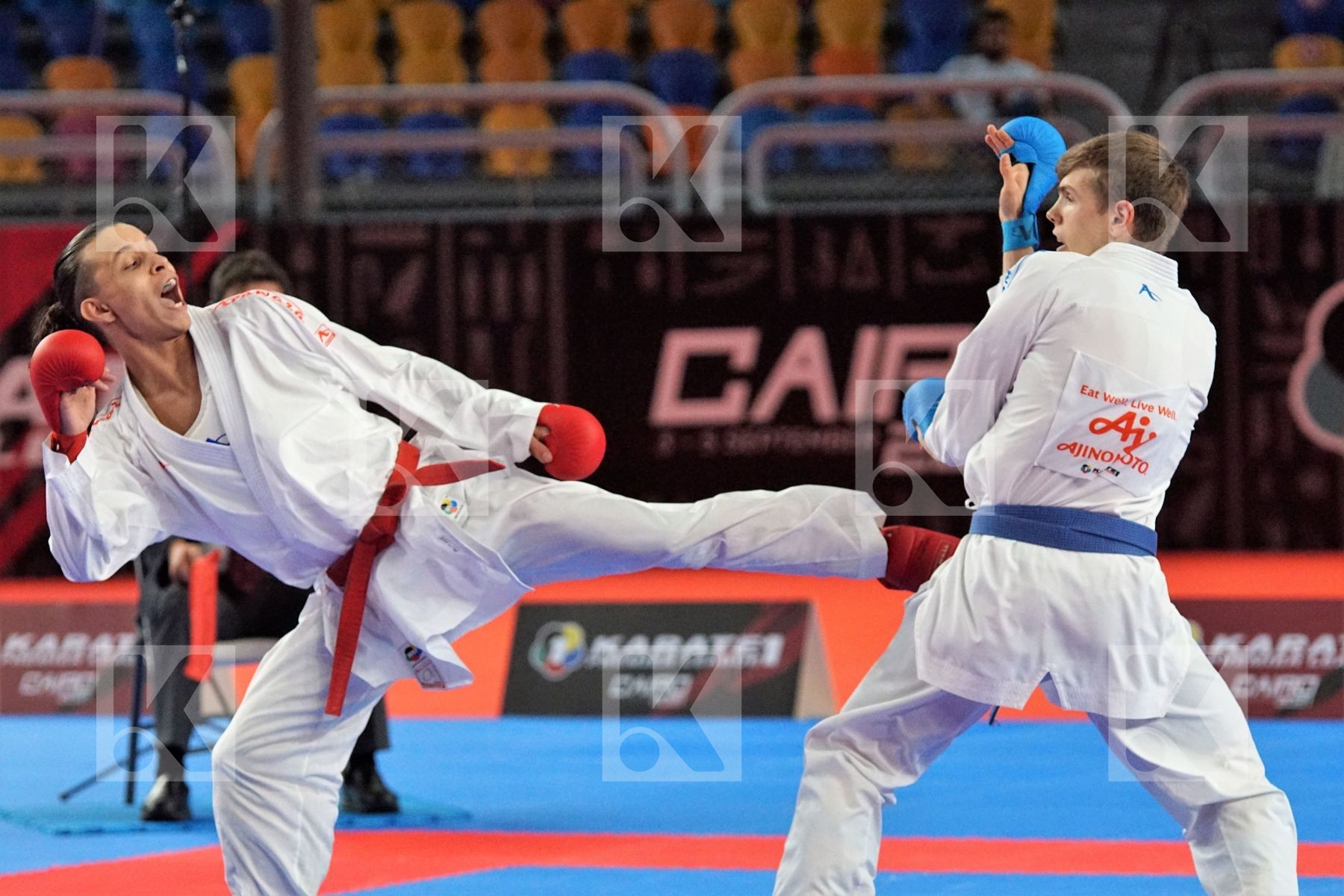 Sami TAS (ALGERIA) vs (Nikita FILIPOV (UKRAINE) in Male Kumite -60 Kg - Bronze bout