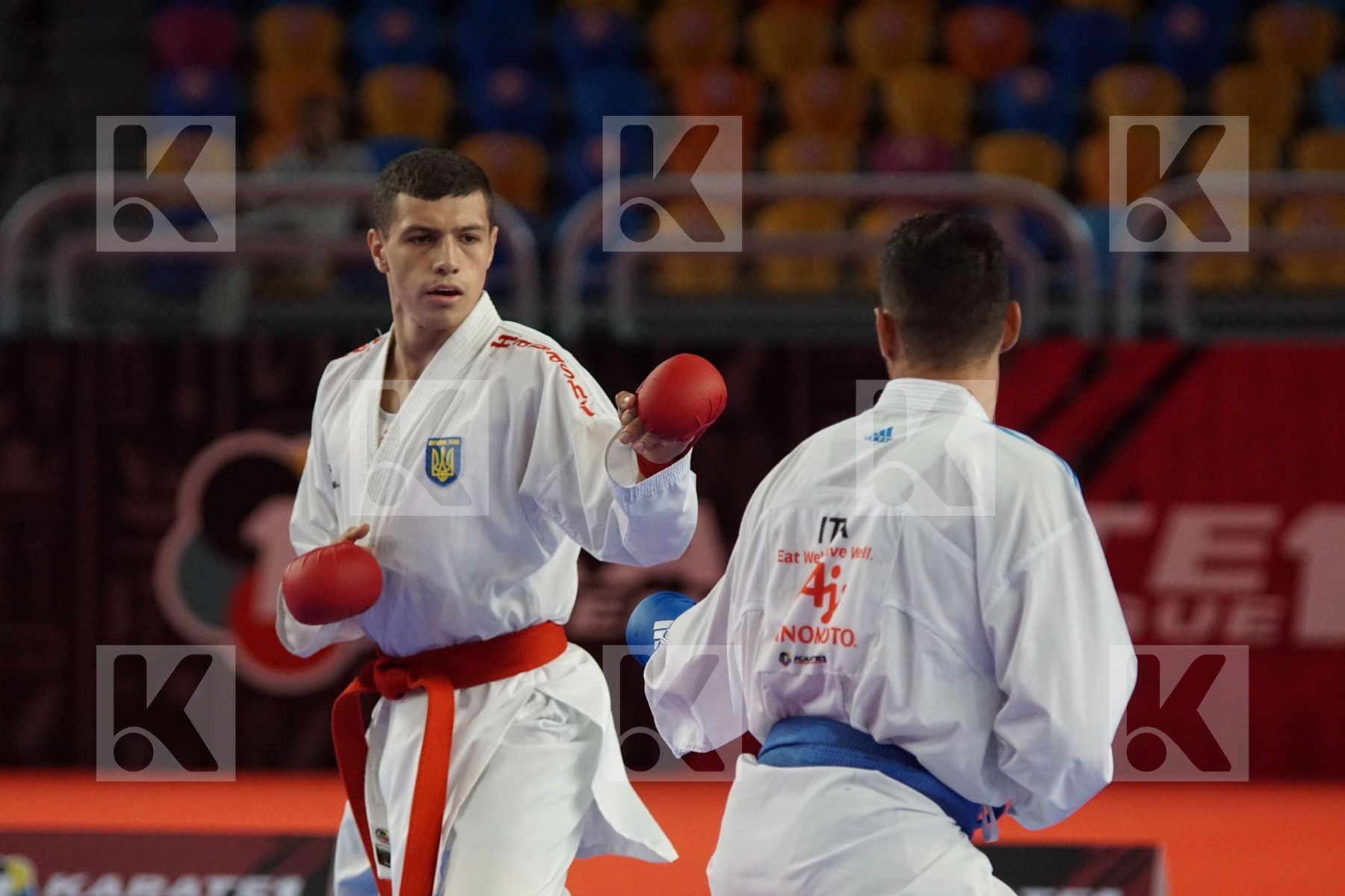Andrii ZAPLITNYI (UKRAINE) vs (Andrea ORTENZI (ITALY) in Male Kumite -75 Kg - Bronze bout