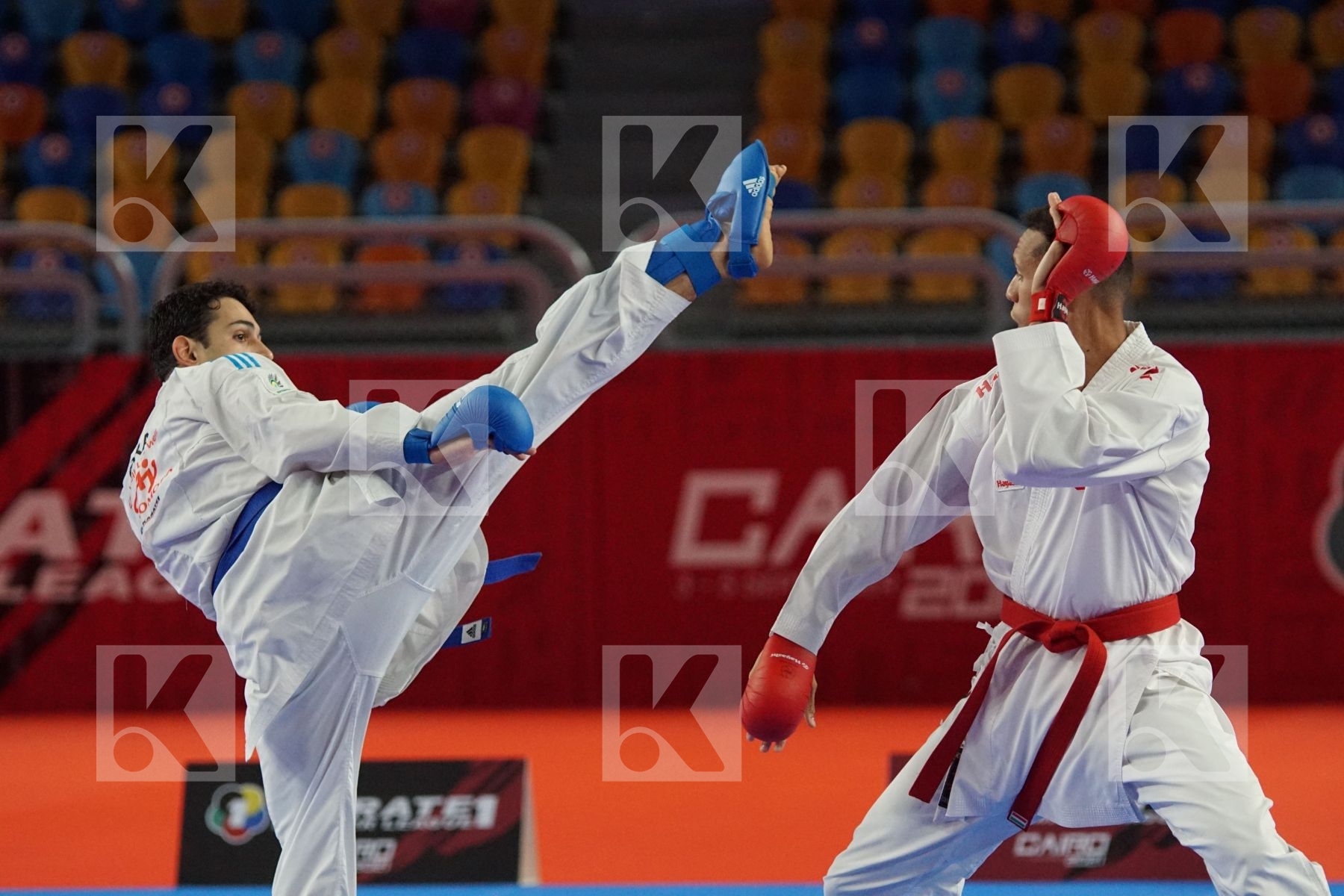 Yves Martial TADISSI (HUNGARY) vs (Vincius FIGUERA (BRAZIL) in Male Kumite -67 Kg - Gold bout