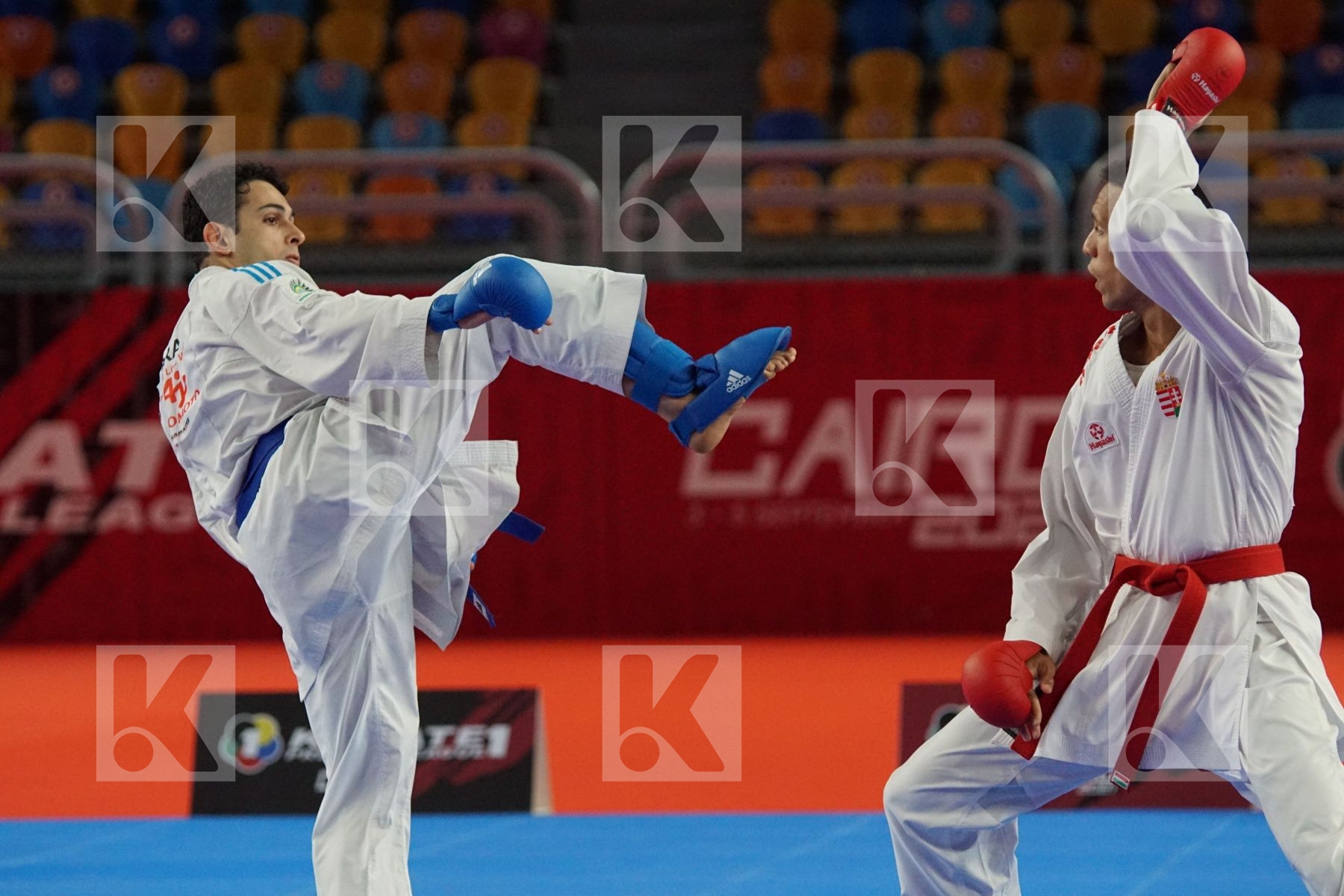 Yves Martial TADISSI (HUNGARY) vs (Vincius FIGUERA (BRAZIL) in Male Kumite -67 Kg - Gold bout