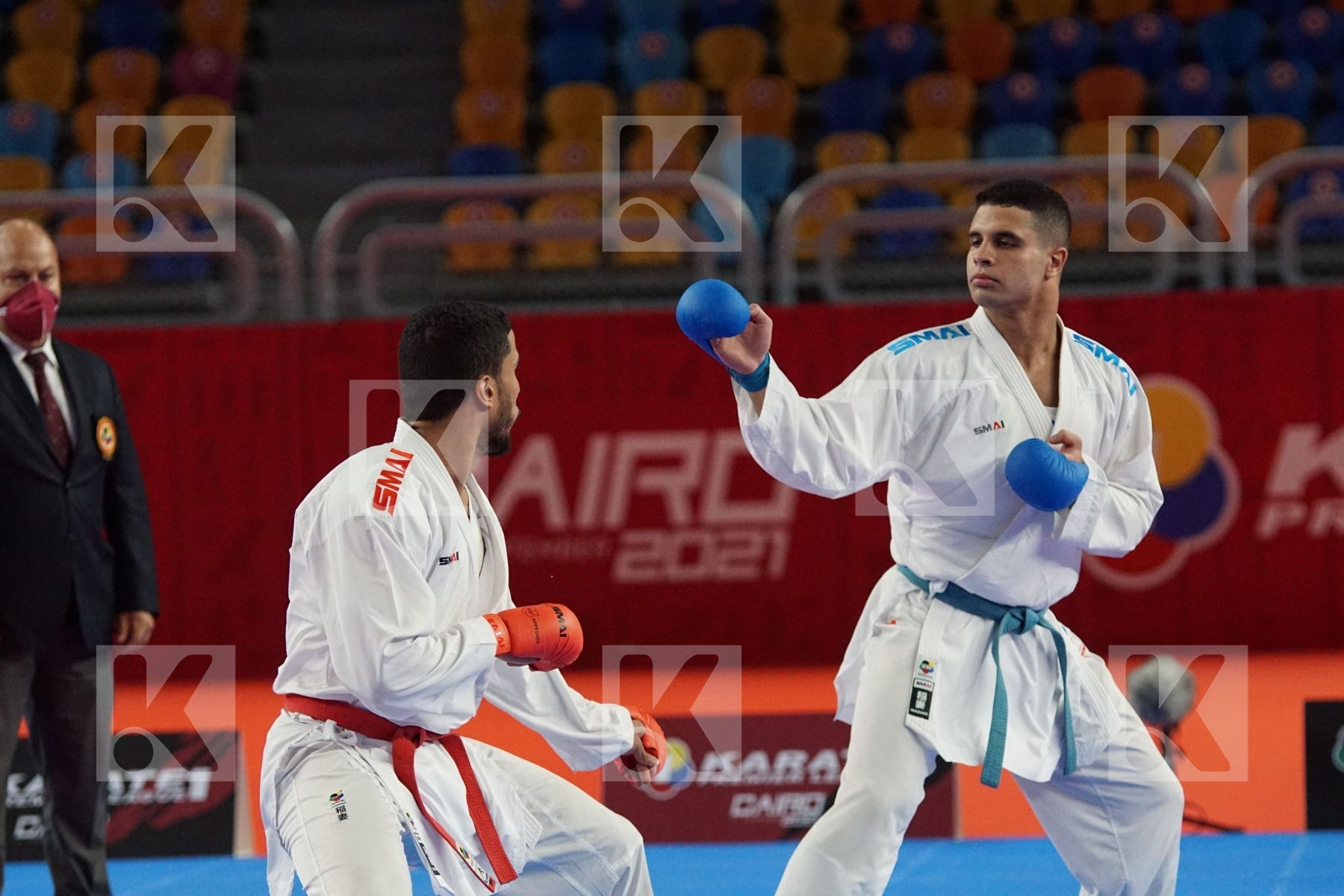 Youssef BADAWI (EGYPT) vs (Omar Ashraf MOHAMED (EGYPT) in Male Kumite -84 Kg - Gold bout