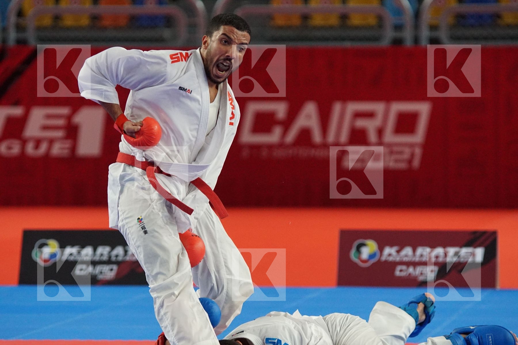 Youssef BADAWI (EGYPT) vs (Omar Ashraf MOHAMED (EGYPT) in Male Kumite -84 Kg - Gold bout