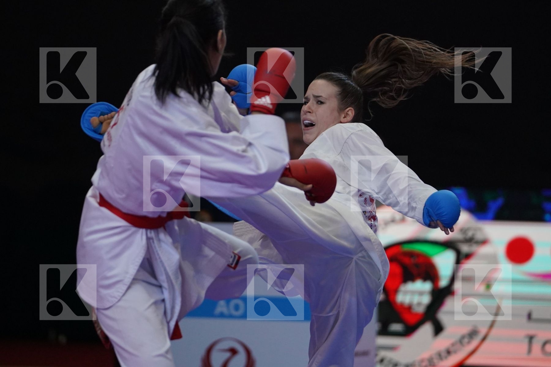 SALAMA REEM AHMED (EGYPT) VS HUBRICH SHARA (GERMANY) in Senior Kumite -50 Kg - Bronze bout