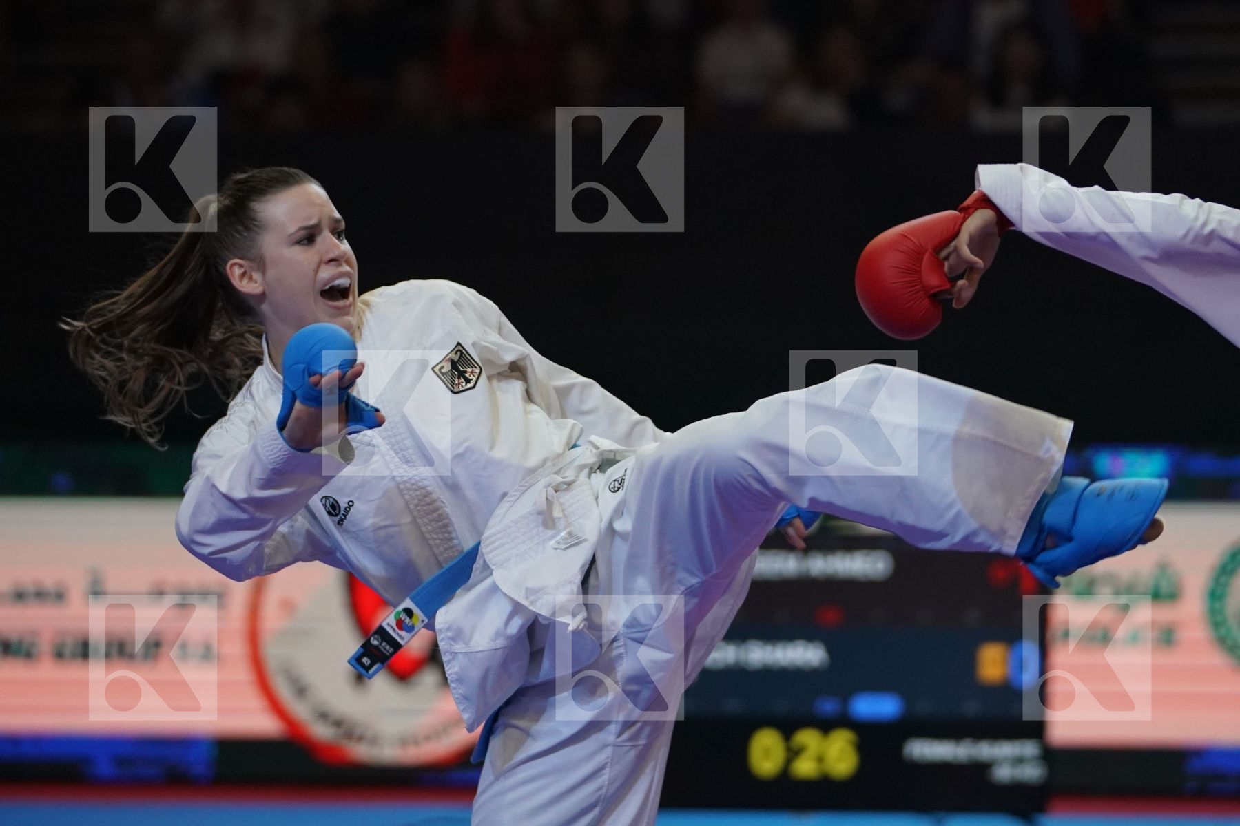 SALAMA REEM AHMED (EGYPT) VS HUBRICH SHARA (GERMANY) in Senior Kumite -50 Kg - Bronze bout