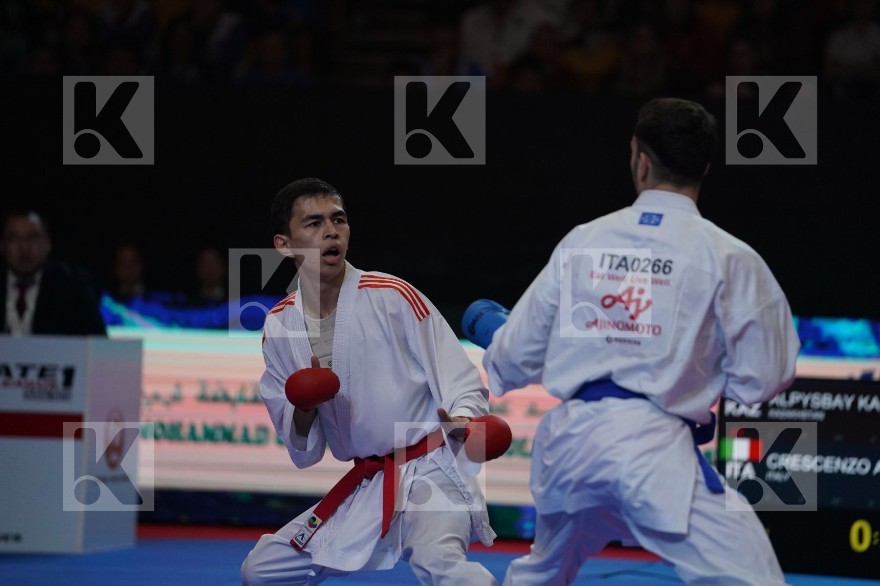 ALPYSBAY KAISAR (KAZAKHSTAN) VS CRESCENZO ANGELO (ITALY) in Senior Kumite -60 Kg - Bronze bout