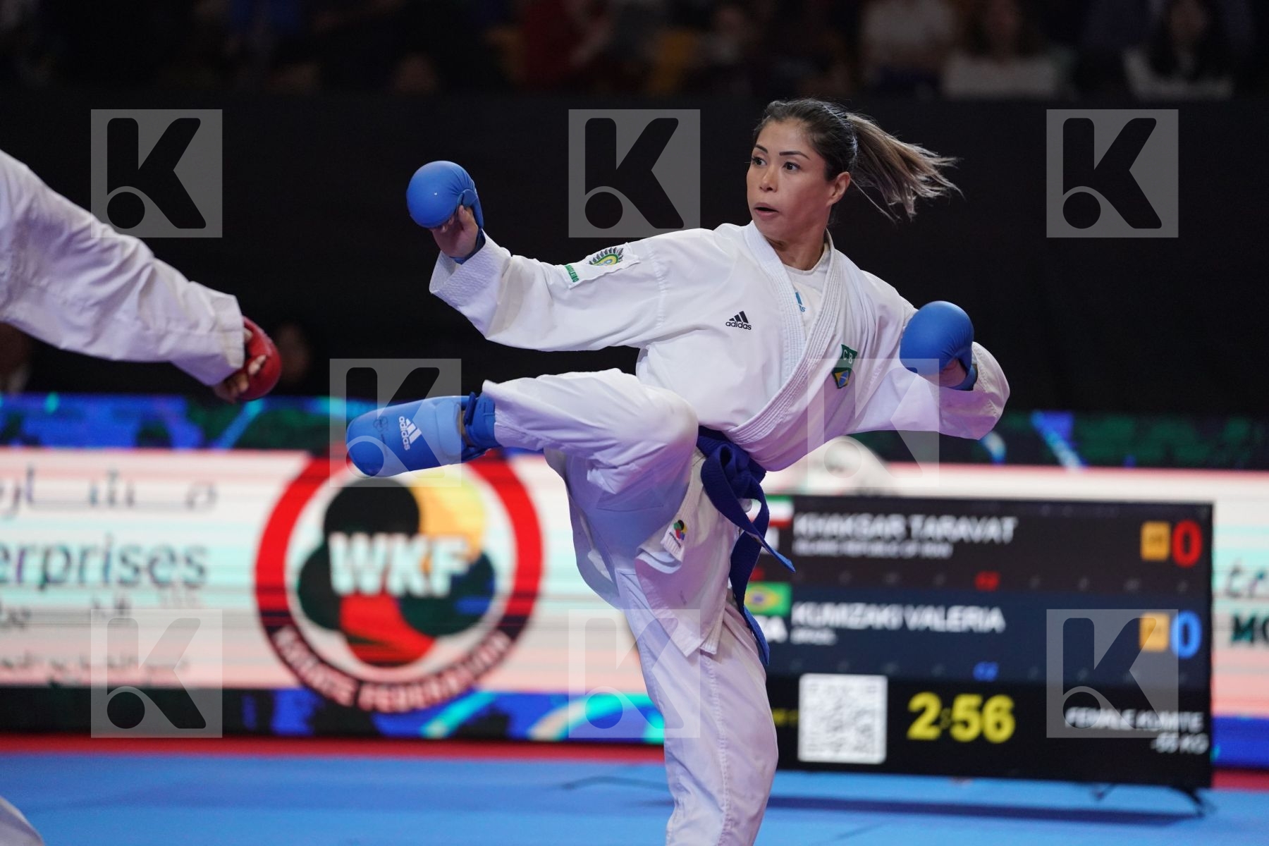 KHAKSAR TARAVAT (ISLAMIC REPUBLIC OF IRAN) VS KUMIZAKI VALERIA (BRAZIL) in Senior Kumite -55 Kg - Bronze bout