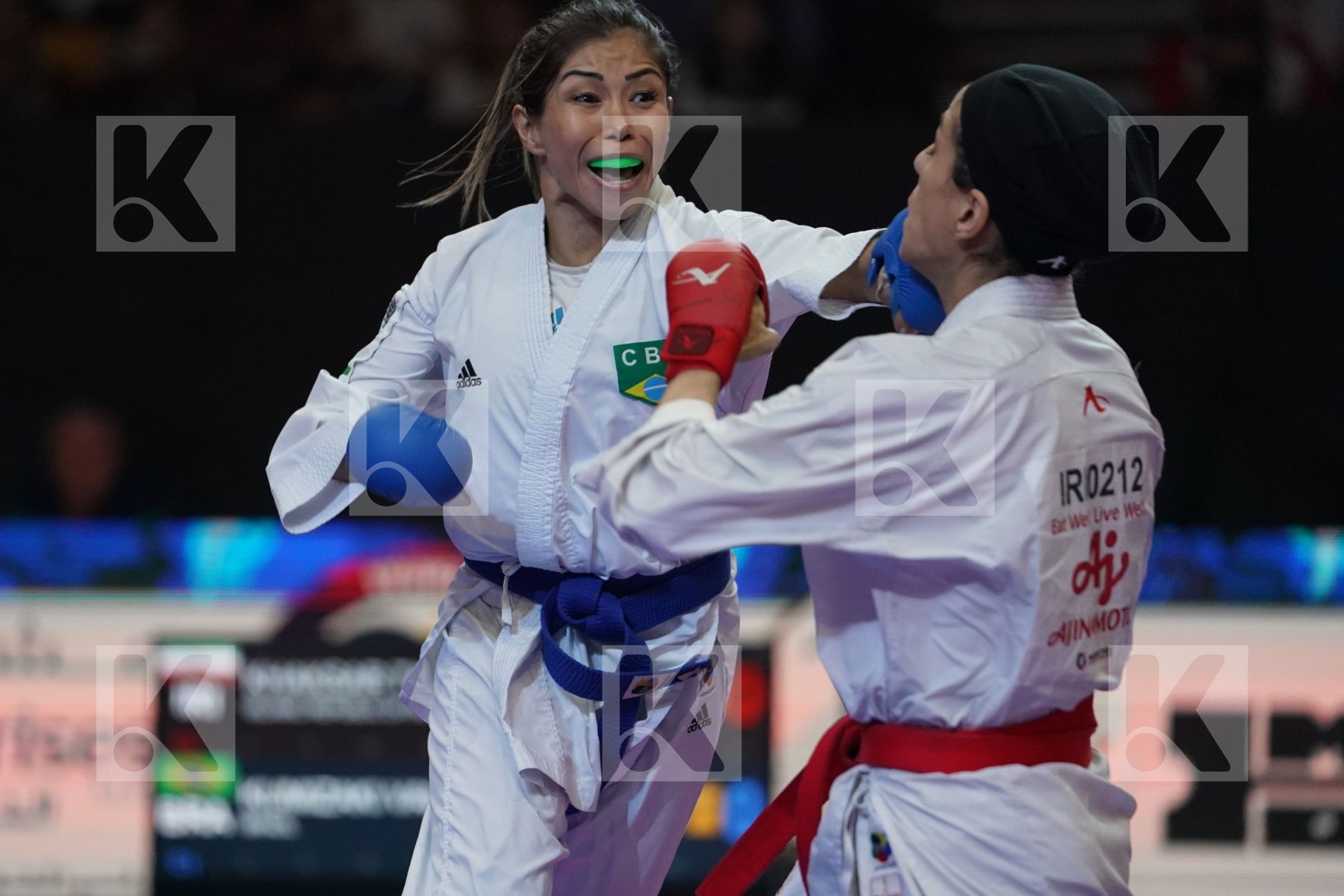 KHAKSAR TARAVAT (ISLAMIC REPUBLIC OF IRAN) VS KUMIZAKI VALERIA (BRAZIL) in Senior Kumite -55 Kg - Bronze bout