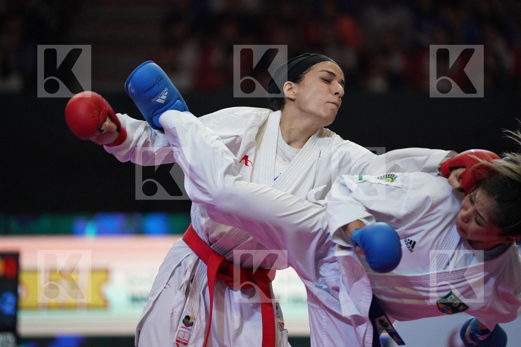KHAKSAR TARAVAT (ISLAMIC REPUBLIC OF IRAN) VS KUMIZAKI VALERIA (BRAZIL) in Senior Kumite -55 Kg - Bronze bout