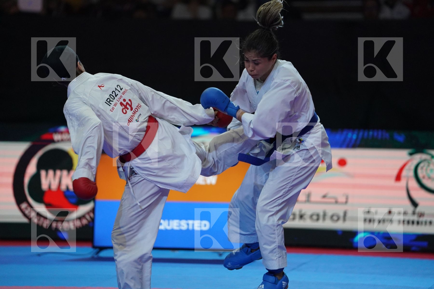 KHAKSAR TARAVAT (ISLAMIC REPUBLIC OF IRAN) VS KUMIZAKI VALERIA (BRAZIL) in Senior Kumite -55 Kg - Bronze bout