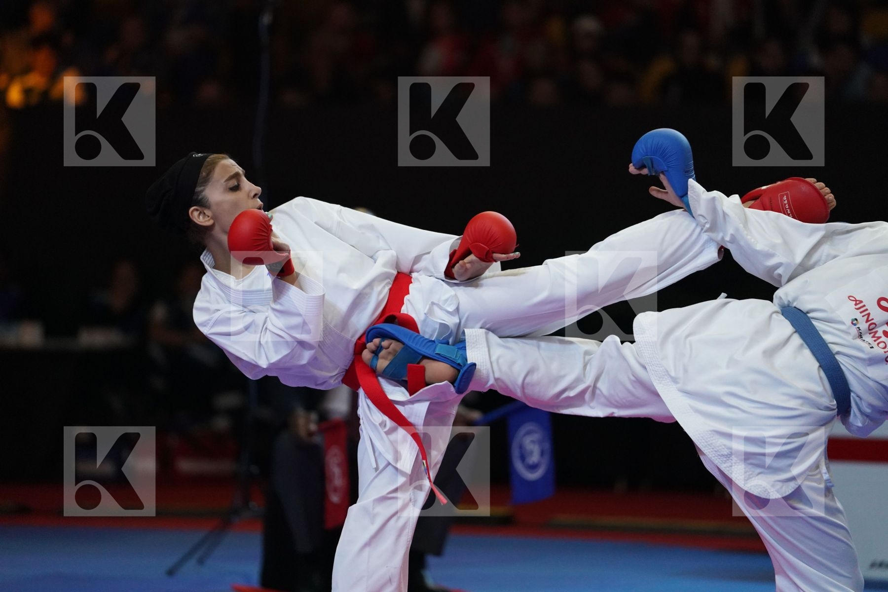 CHALAKI FATEMEH (ISLAMIC REPUBLIC OF IRAN) VS ELSHAFI SALMA (EGYPT) in Senior Kumite -55 Kg - Bronze bout