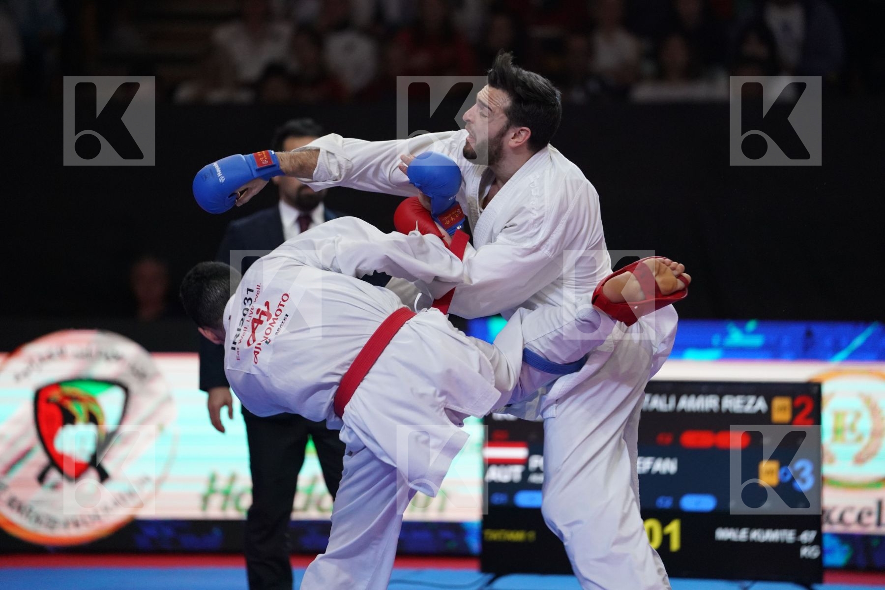 MIRZAEI FASHTALI AMIR REZA (ISLAMIC REPUBLIC OF IRAN) VS POKORNY STEFAN (AUSTRIA) in Senior Kumite -67 Kg - Bronze bout