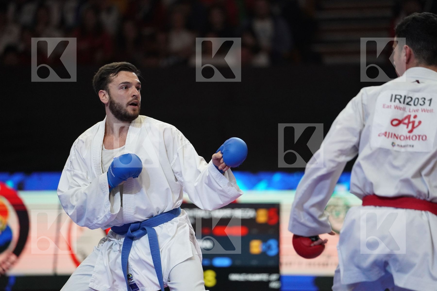 MIRZAEI FASHTALI AMIR REZA (ISLAMIC REPUBLIC OF IRAN) VS POKORNY STEFAN (AUSTRIA) in Senior Kumite -67 Kg - Bronze bout