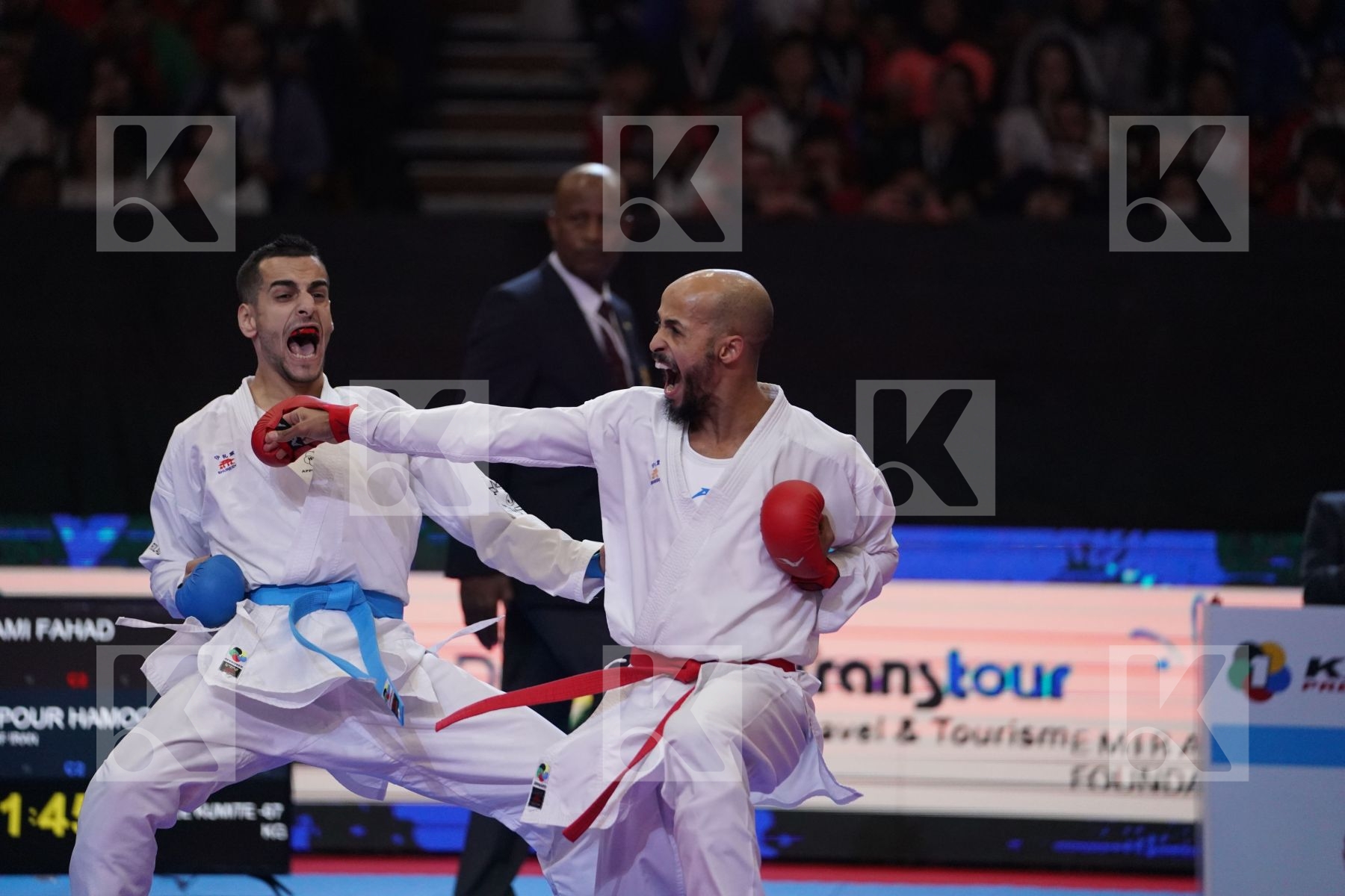 ALKHATHAMI FAHAD (SAUDI ARABIA) VS DERAFSHIPOUR HAMOON (ISLAMIC REPUBLIC OF IRAN) in Senior Kumite -67 Kg - Bronze bout