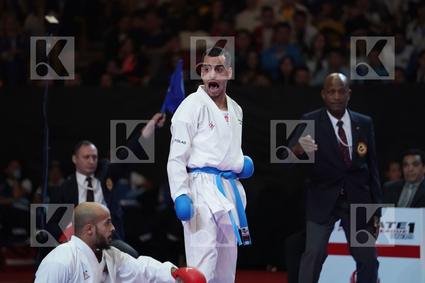ALKHATHAMI FAHAD (SAUDI ARABIA) VS DERAFSHIPOUR HAMOON (ISLAMIC REPUBLIC OF IRAN) in Senior Kumite -67 Kg - Bronze bout