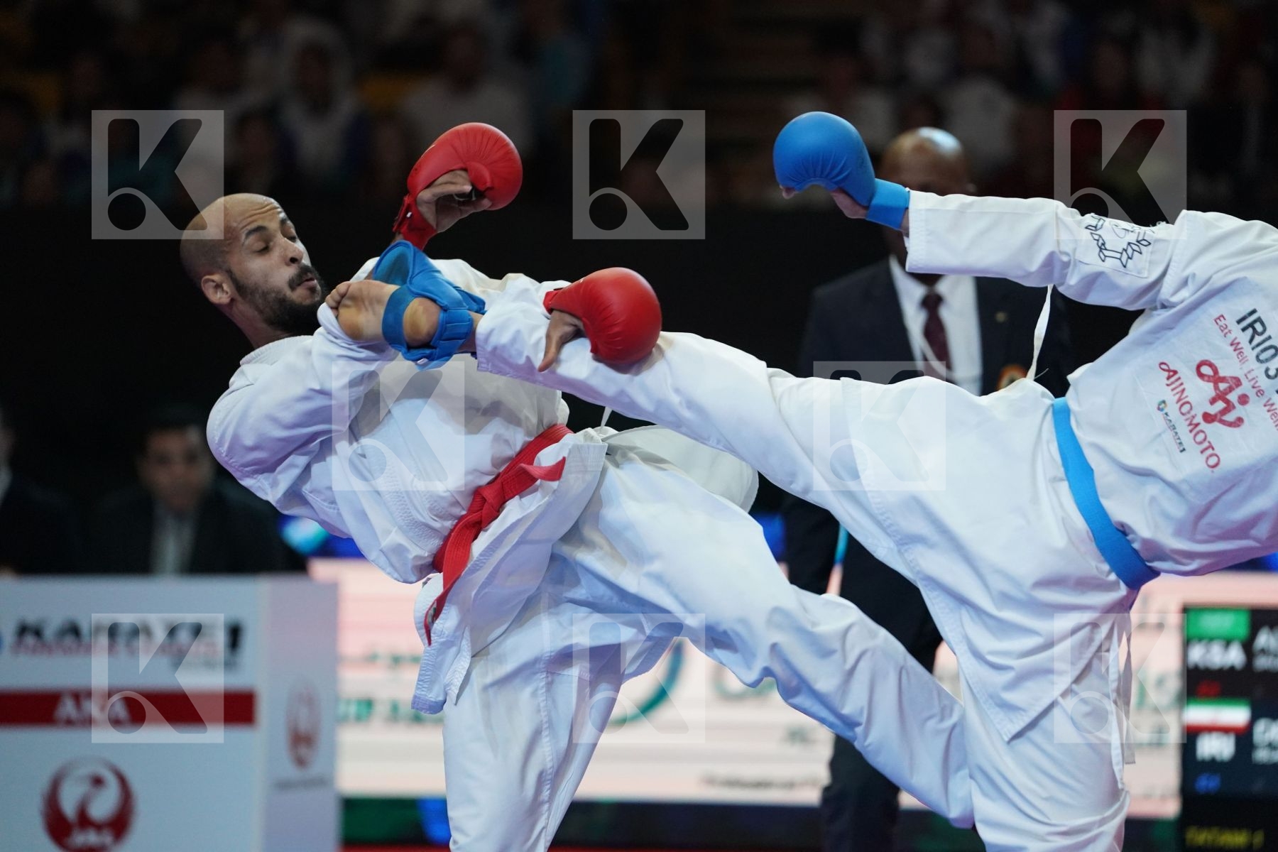 ALKHATHAMI FAHAD (SAUDI ARABIA) VS DERAFSHIPOUR HAMOON (ISLAMIC REPUBLIC OF IRAN) in Senior Kumite -67 Kg - Bronze bout