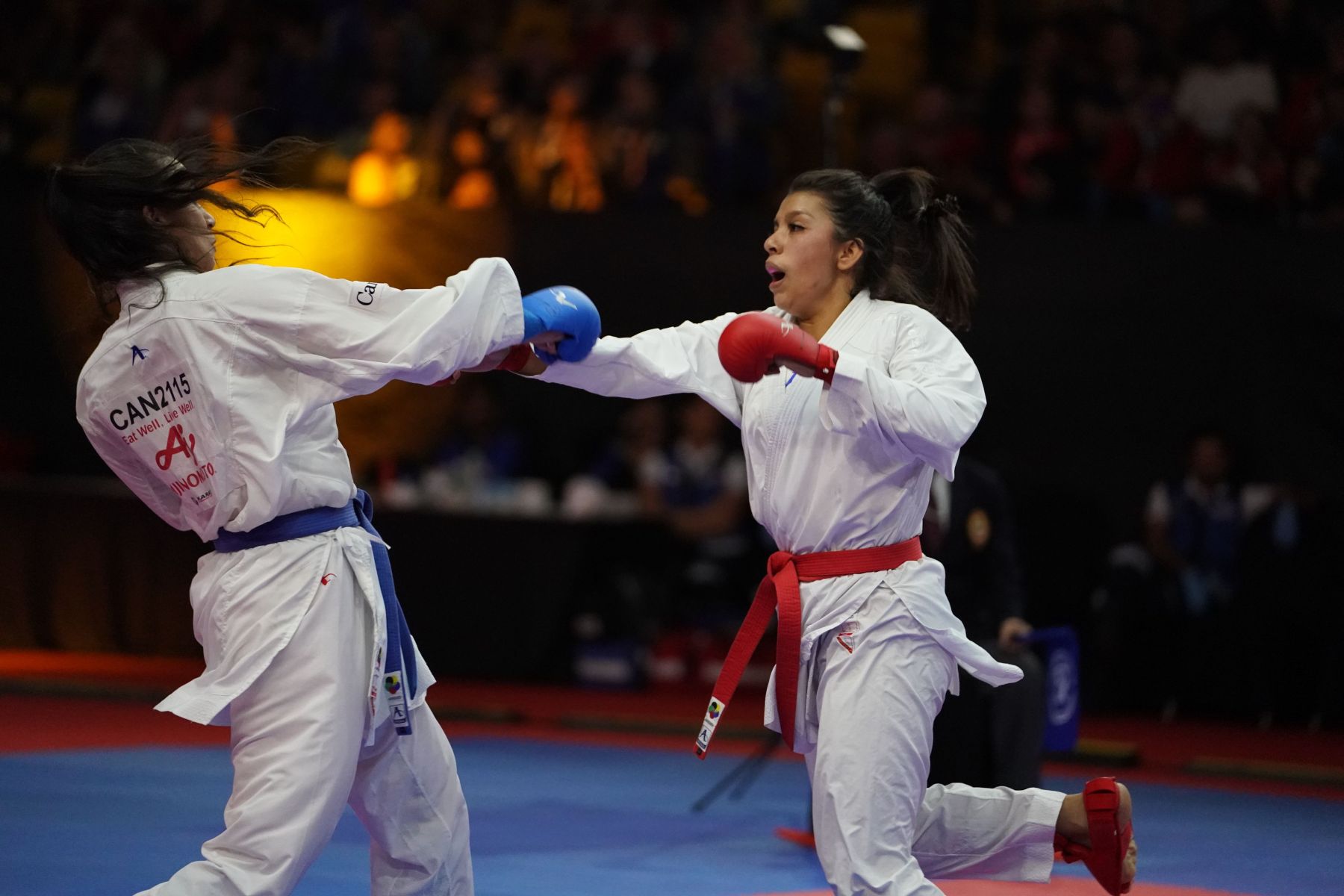 VIDELA TORO CAROLINA (CHILE) VS JUMAA HAYA (CANADA) in Junior Kumite Male -61 Kg - Bronze bout