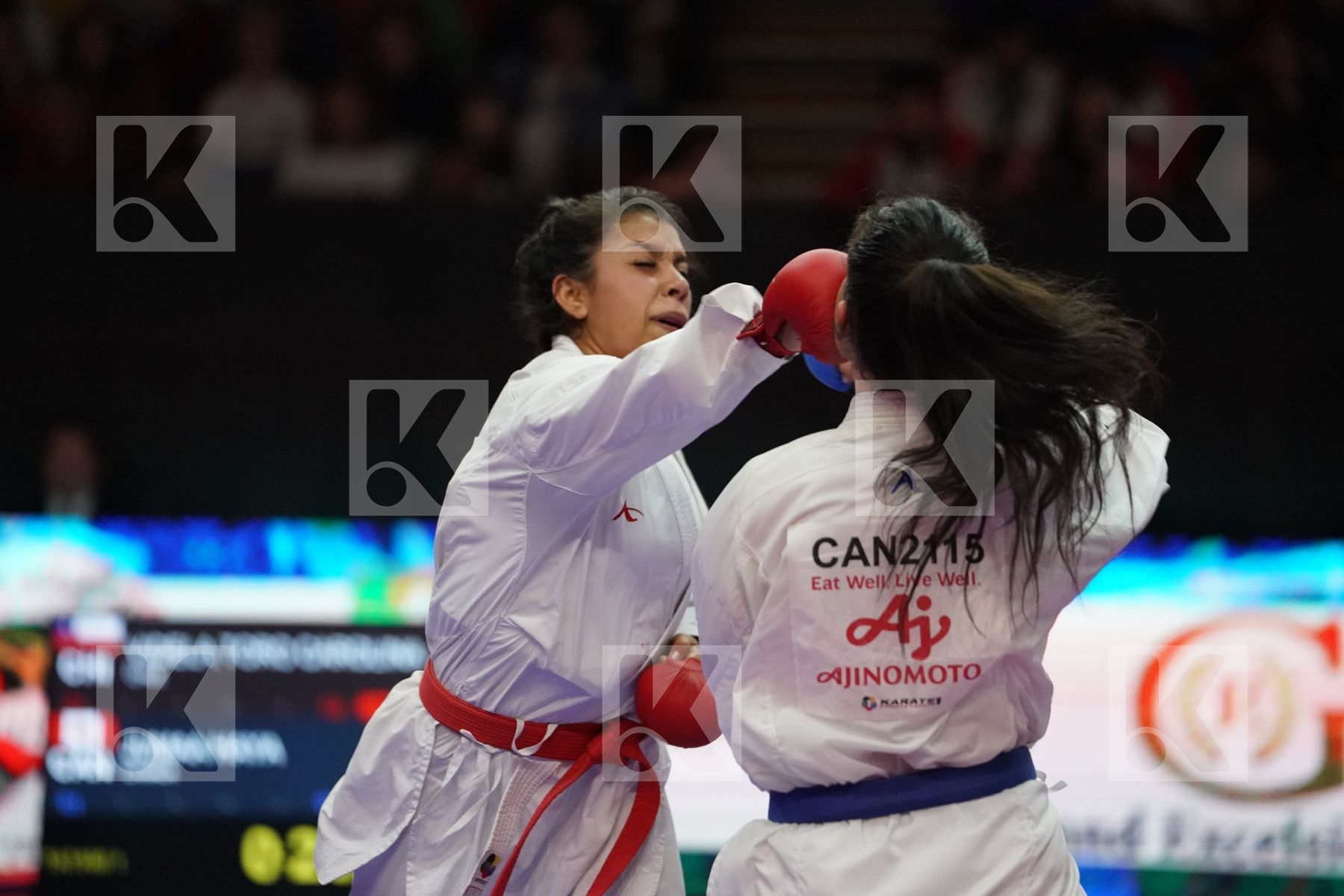 VIDELA TORO CAROLINA (CHILE) VS JUMAA HAYA (CANADA) in Junior Kumite Male -61 Kg - Bronze bout
