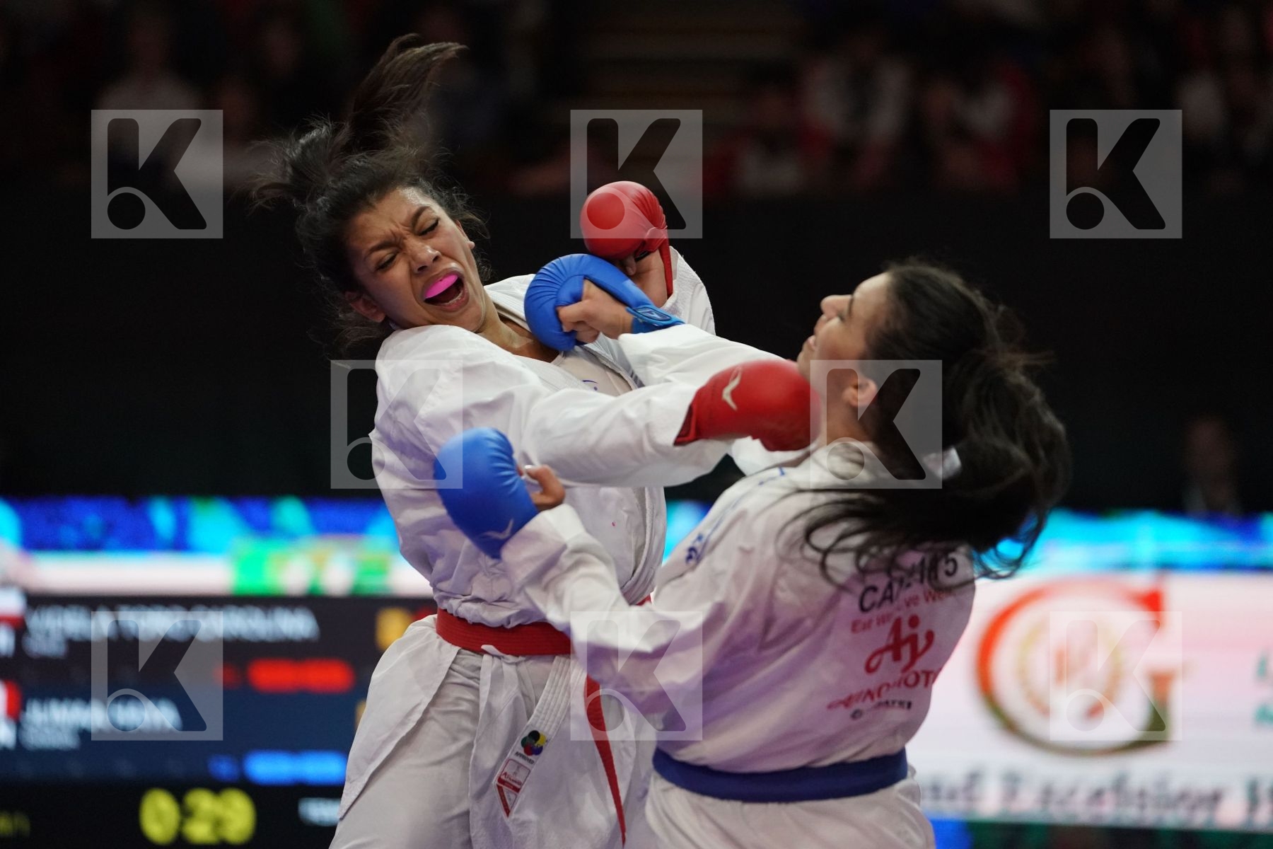 VIDELA TORO CAROLINA (CHILE) VS JUMAA HAYA (CANADA) in Junior Kumite Male -61 Kg - Bronze bout