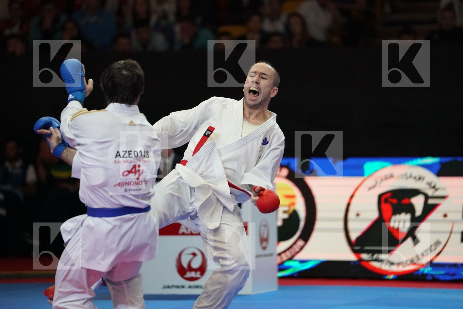 DA COSTA LOGAN (FRANCE) VS AGHAYEV RAFAEL (AZERBAIJAN) in Senior Kumite -75 Kg - Bronze bout