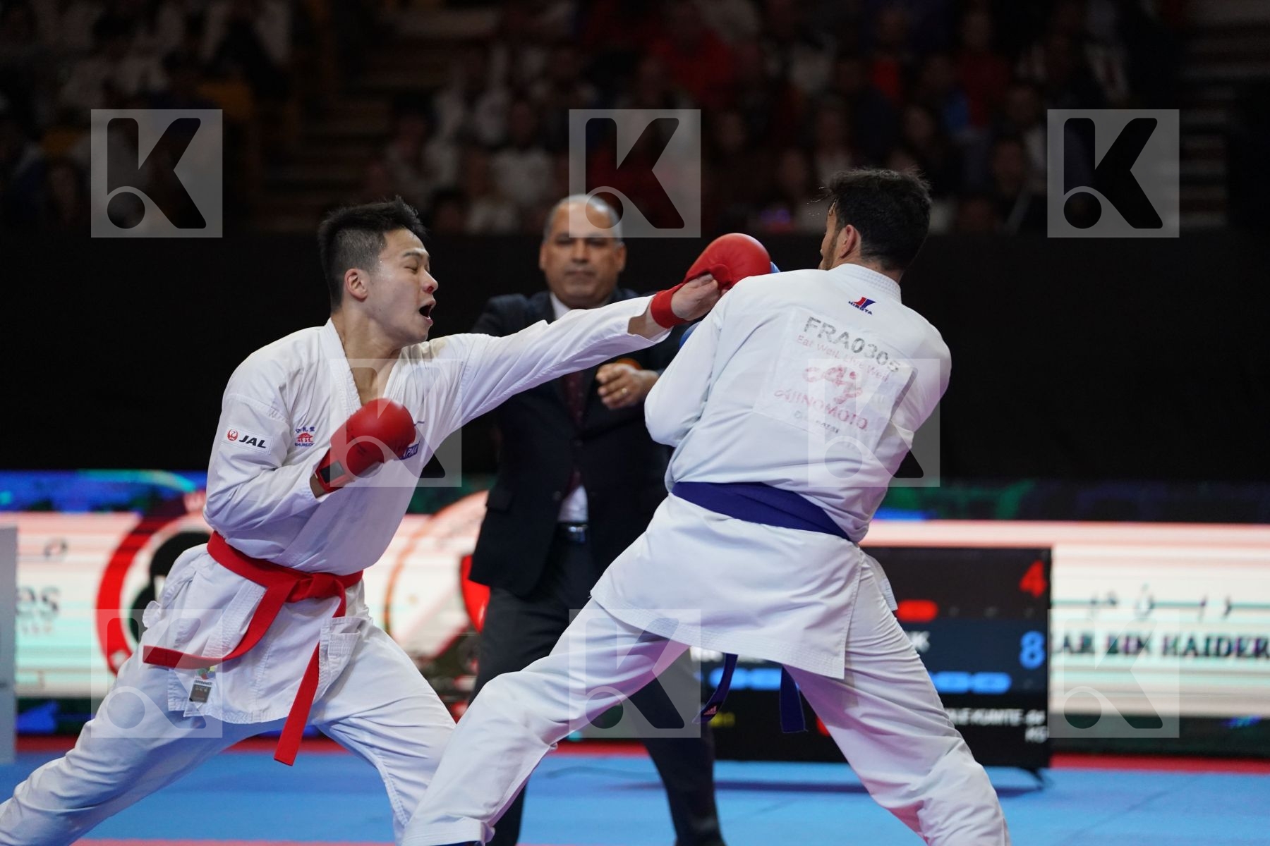 KOIKE MAKOTO (JAPAN) VS ABDESSELEM FAROUK (FRANCE) in Senior Kumite -84 Kg - Bronze bout