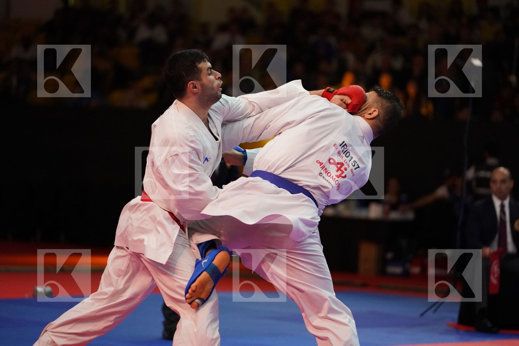 HASANOV TURGUT (AZERBAIJAN) VS POORSHAB ZABIHOLLAH (ISLAMIC REPUBLIC OF IRAN) in Senior Kumite -84 Kg - Bronze bout