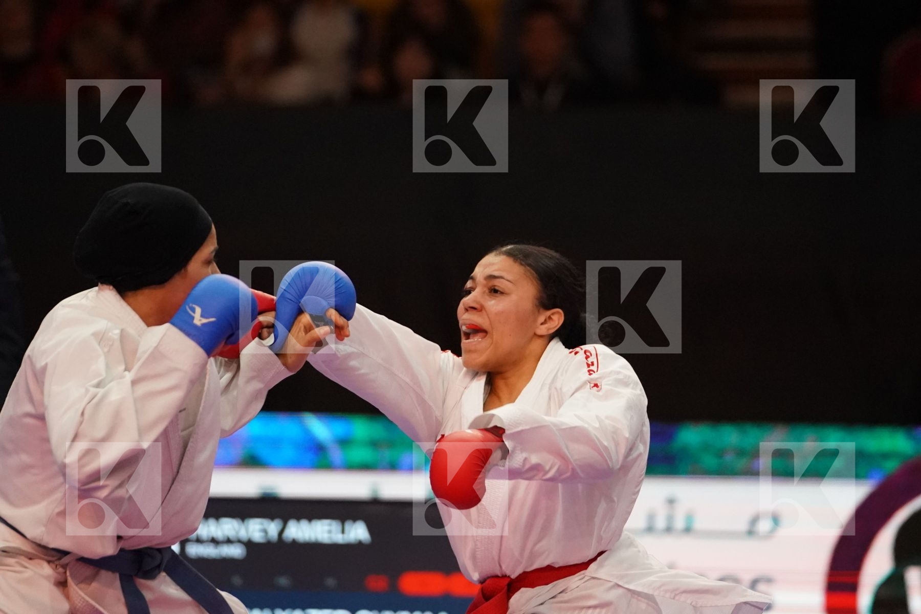 HARVEY AMELIA (ENGLAND) VS ABOUALYAZED SHYMAA (EGYPT) in Senior Kumite 68+ Kg - Bronze bout