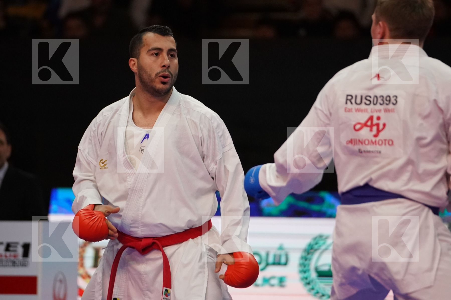 GANJZADEH SAJAD (ISLAMIC REPUBLIC OF IRAN) VS PSHENITSYN ALEXANDER (RUSSIA) in Senior Kumite 84+ Kg - Bronze bout