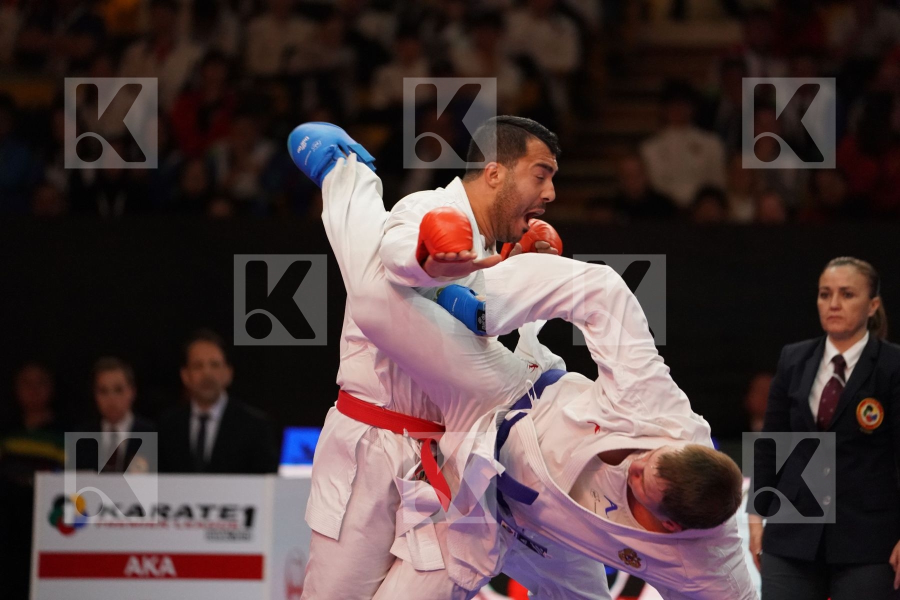 GANJZADEH SAJAD (ISLAMIC REPUBLIC OF IRAN) VS PSHENITSYN ALEXANDER (RUSSIA) in Senior Kumite 84+ Kg - Bronze bout