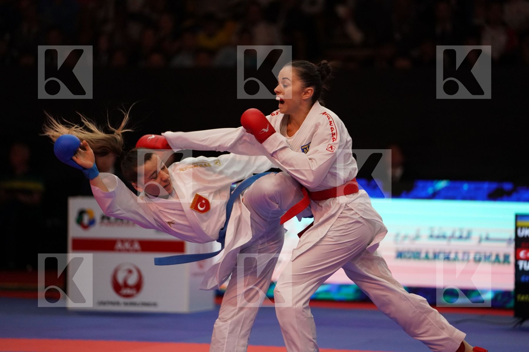 KRYVA KATERYNA (UKRAINE) VS OZCELIK ARAPOGLU SERAP (TURKEY) in Senior Kumite -50 Kg - Gold bout