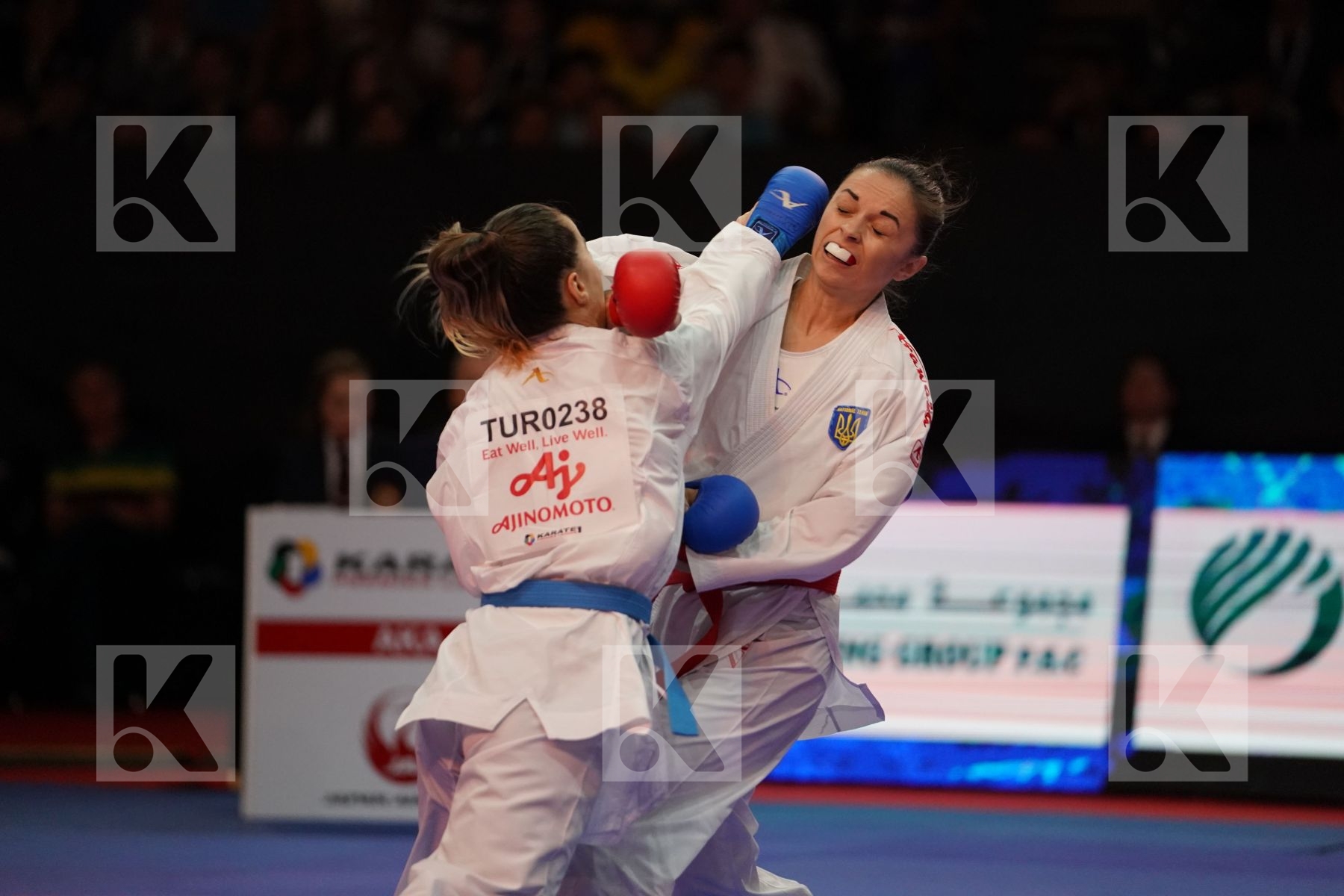 KRYVA KATERYNA (UKRAINE) VS OZCELIK ARAPOGLU SERAP (TURKEY) in Senior Kumite -50 Kg - Gold bout