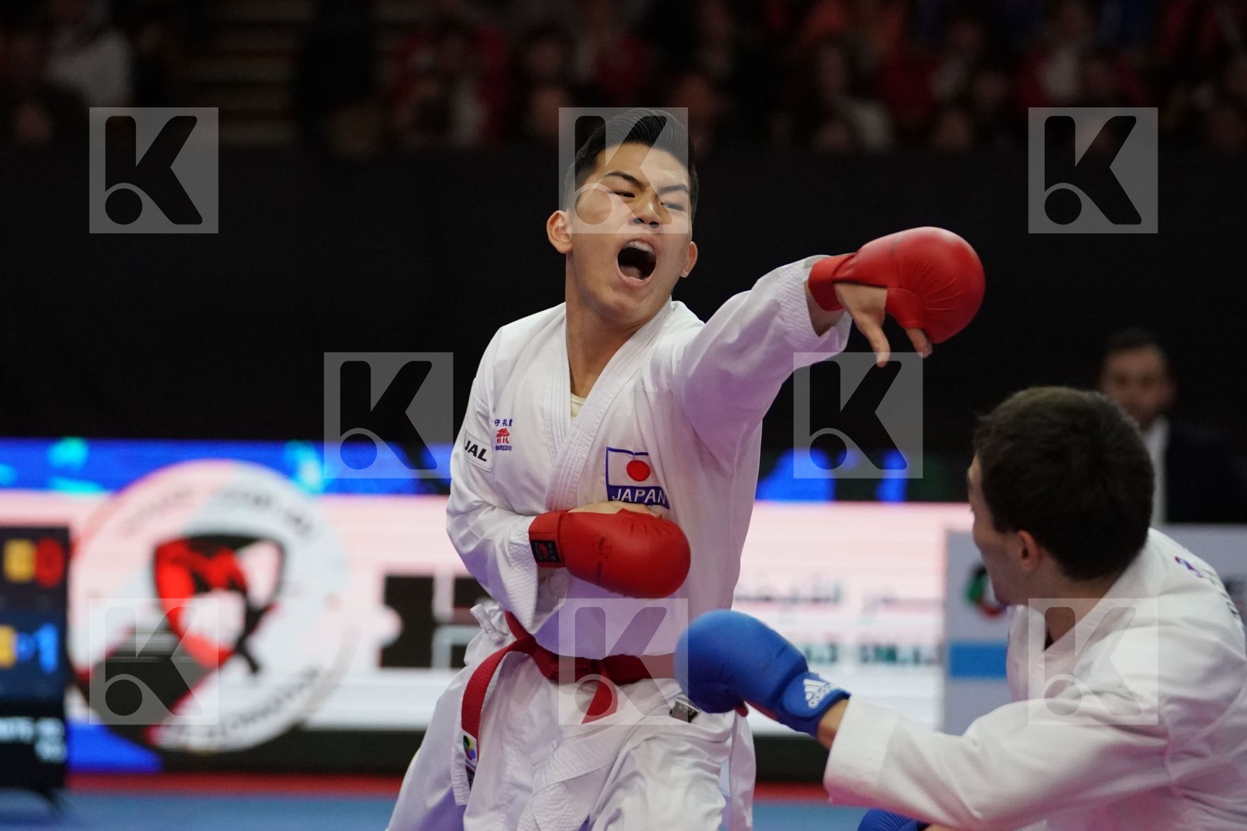 MINAMI YUNOSUKE (JAPAN) VS ASSADILOV DARKHAN (KAZAKHSTAN) in Senior Kumite -60 Kg - Gold bout