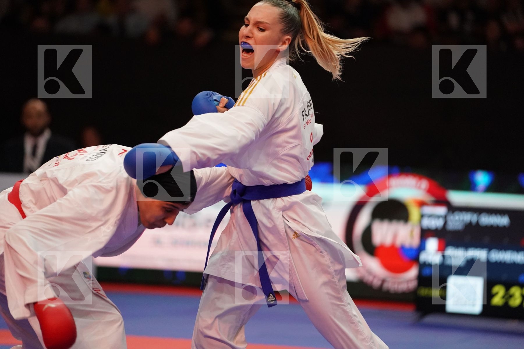 LOTFY GIANA (EGYPT) VS PHILIPPE GWENDOLINE (FRANCE) in Senior Kumite -61 Kg - Gold bout