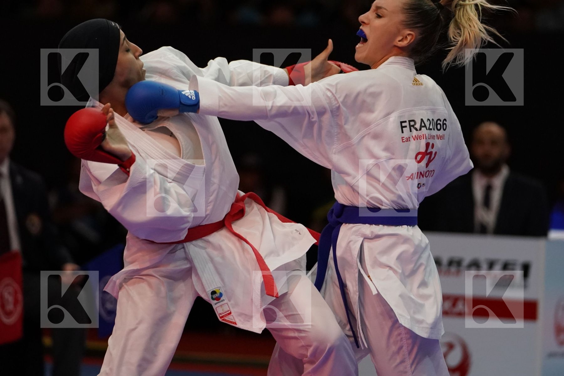 LOTFY GIANA (EGYPT) VS PHILIPPE GWENDOLINE (FRANCE) in Senior Kumite -61 Kg - Gold bout