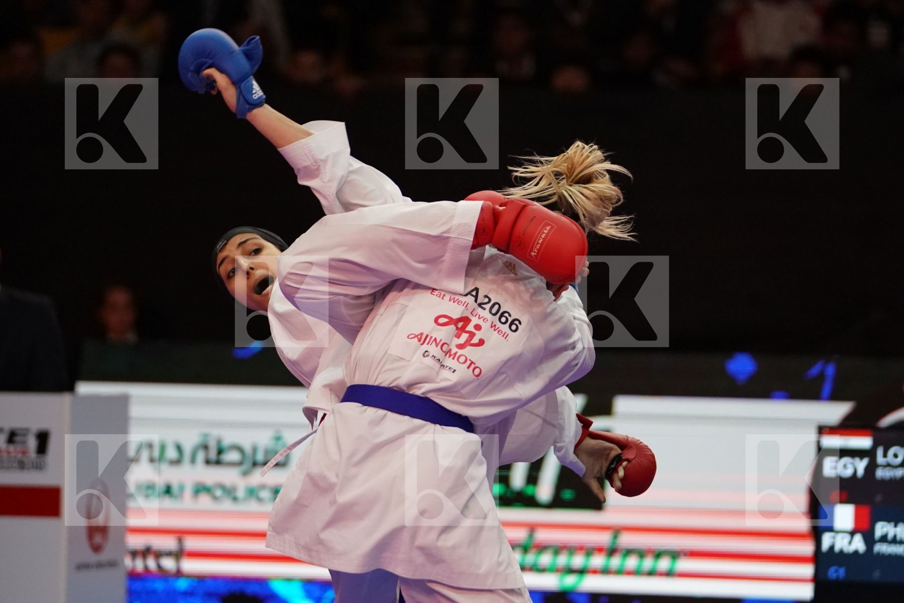 LOTFY GIANA (EGYPT) VS PHILIPPE GWENDOLINE (FRANCE) in Senior Kumite -61 Kg - Gold bout