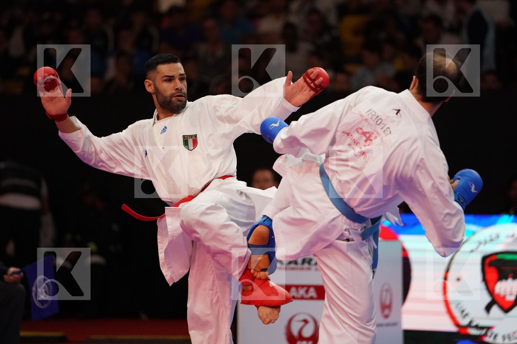 BUSA LUIGI (ITALY) VS ASGARI GHONCHEH BAHMAN (ISLAMIC REPUBLIC OF IRAN) in Senior Kumite -75 Kg - Gold bout