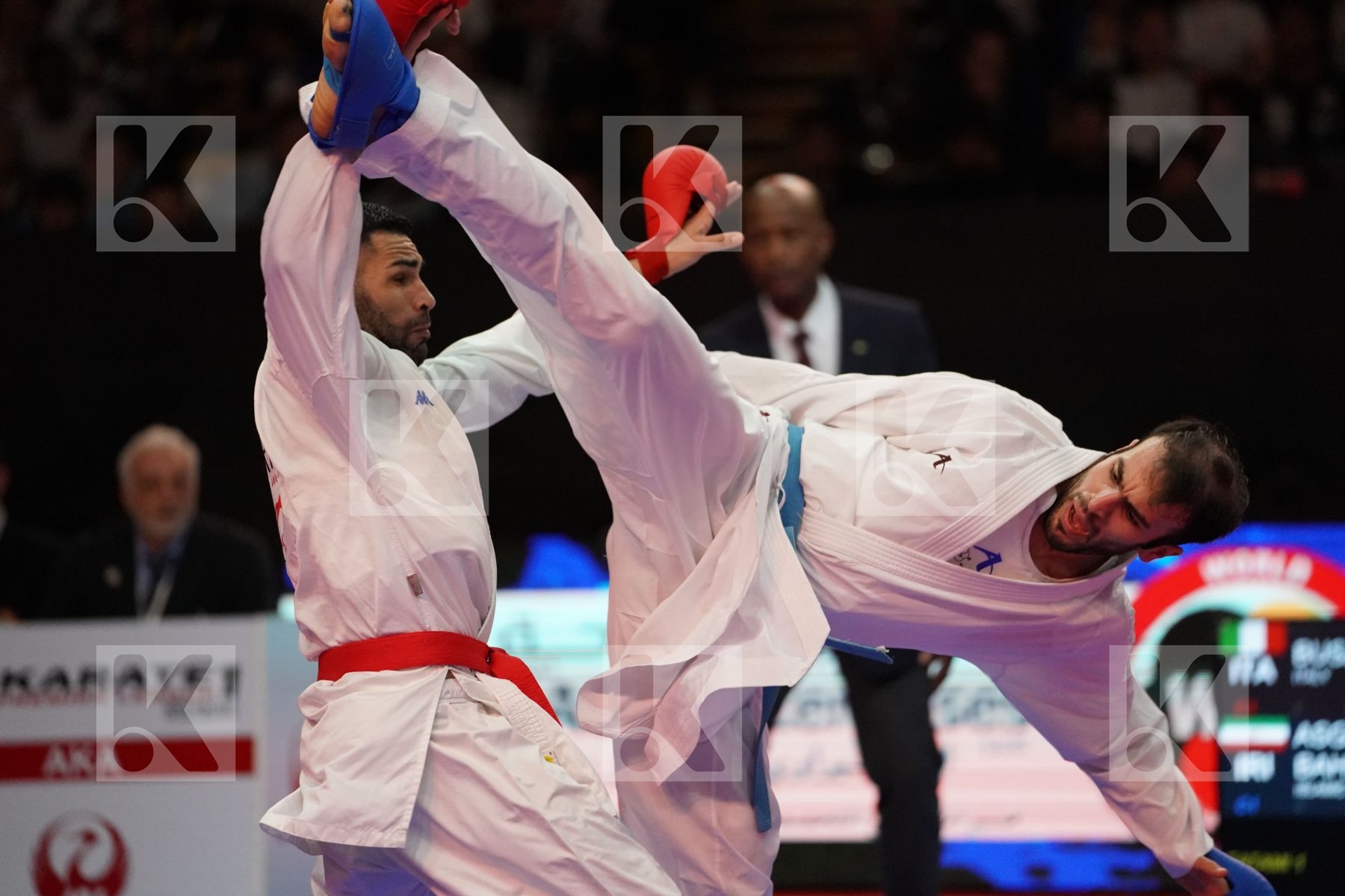 BUSA LUIGI (ITALY) VS ASGARI GHONCHEH BAHMAN (ISLAMIC REPUBLIC OF IRAN) in Senior Kumite -75 Kg - Gold bout