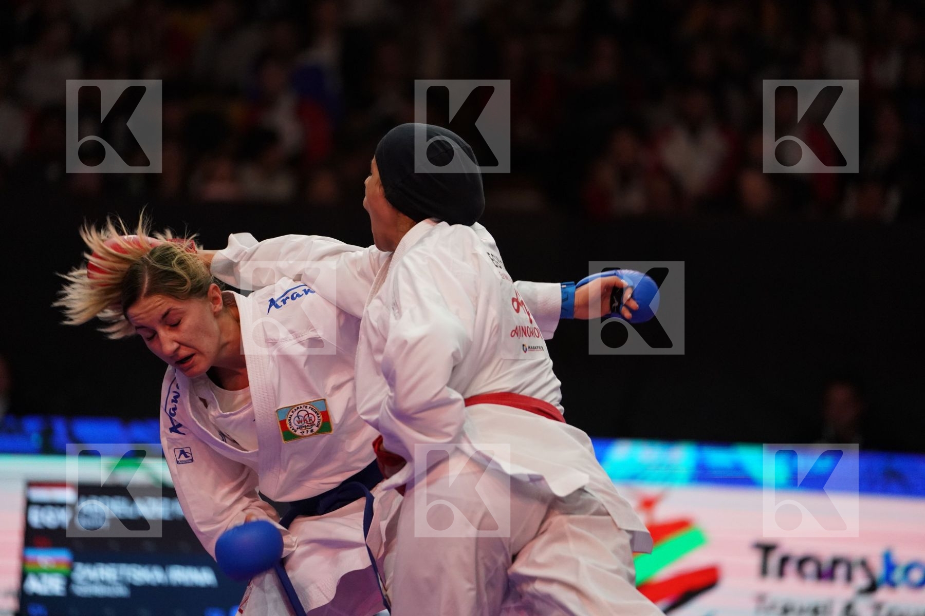 ABDELAZIZ FERYAL (EGYPT) VS ZARETSKA IRINA (AZERBAIJAN) in Senior Kumite -68 Kg - Gold bout