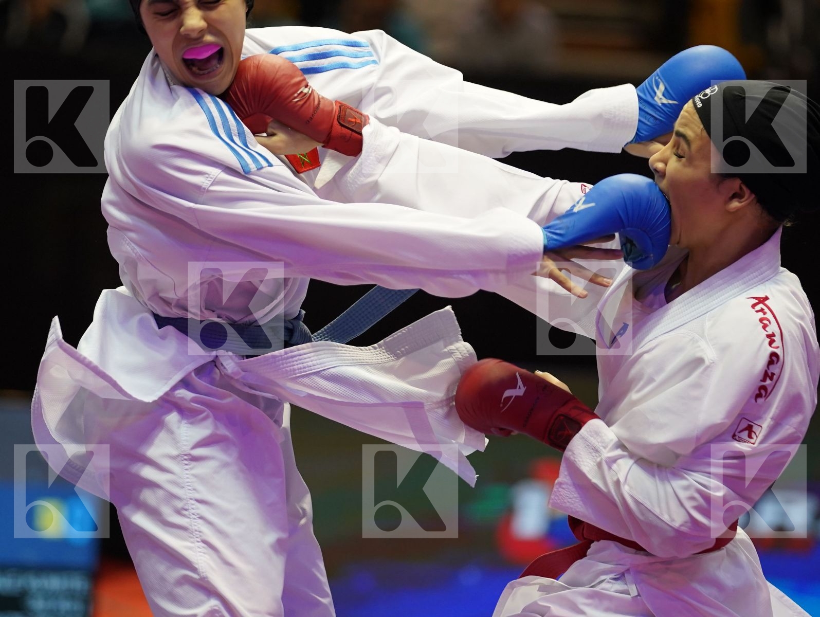 BAHMANYAR SARA (Iran) vs SAYAH AICHA (Morocco) in Senior Kumite -50 Kg - Bronze bout