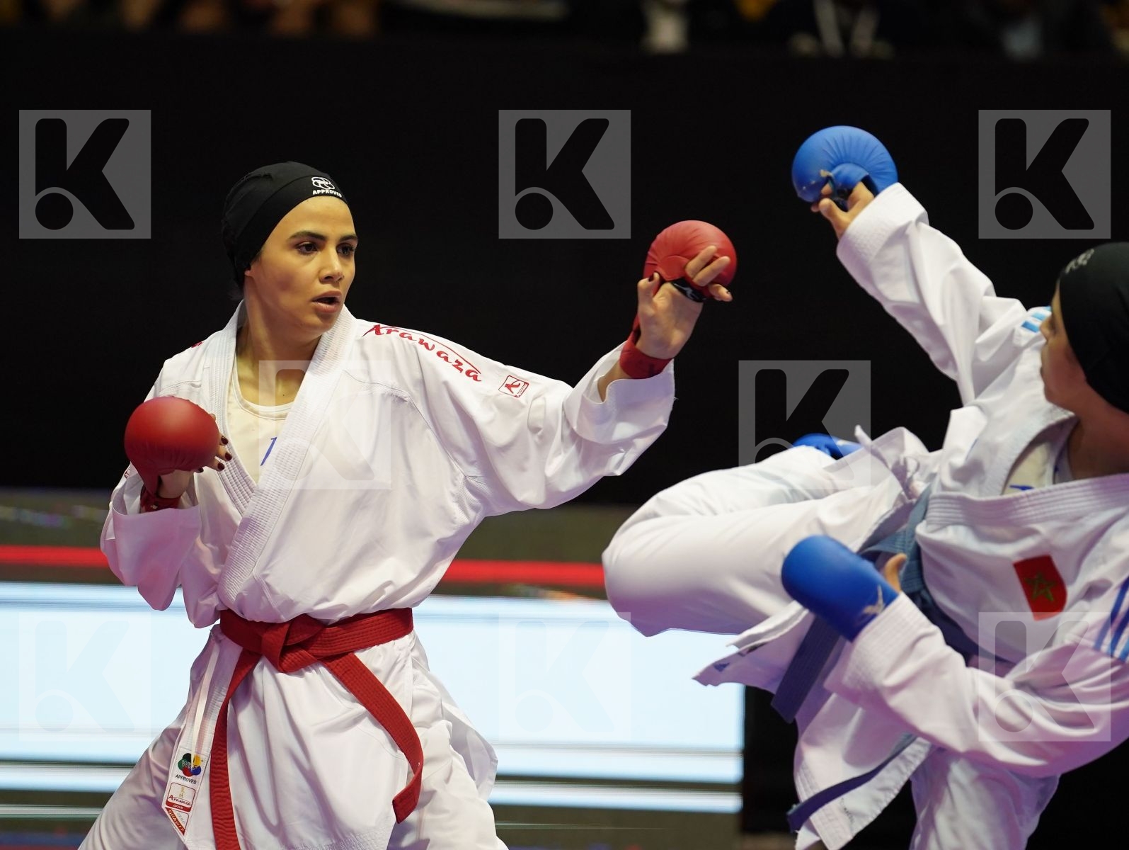 BAHMANYAR SARA (Iran) vs SAYAH AICHA (Morocco) in Senior Kumite -50 Kg - Bronze bout