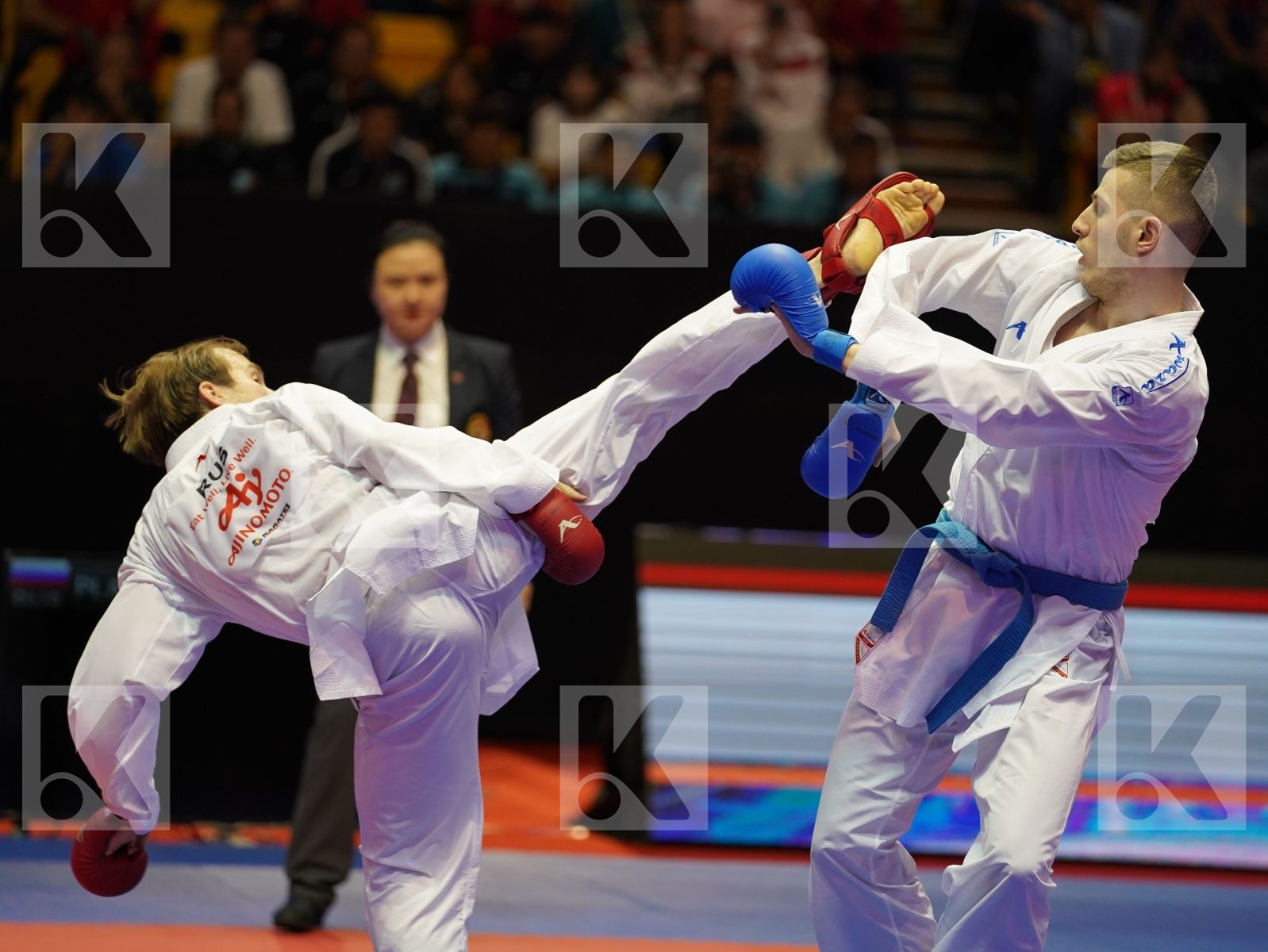 PLAKHUTIN EVGENY (Russia) vs ARIFI ORGES (Albania) in Senior Kumite -60 Kg - Bronze bout